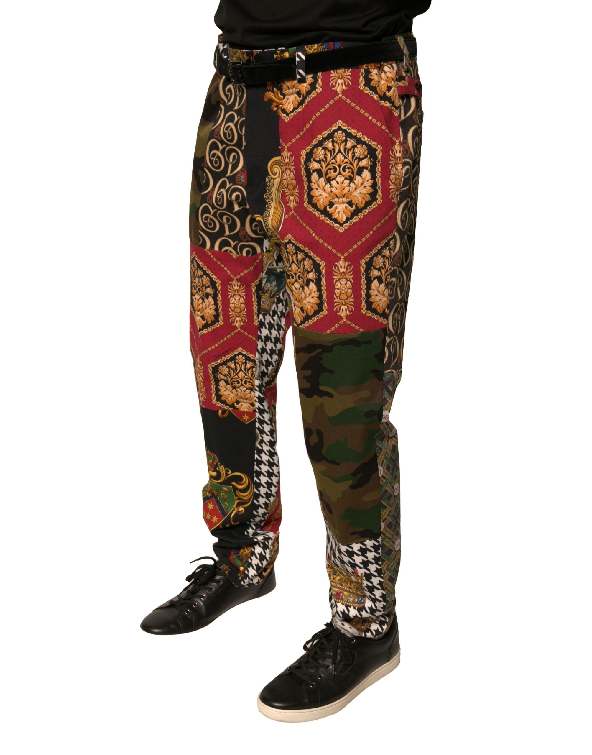 Dolce & Gabbana Multicolor Patchwork Men's Dress Trousers-3