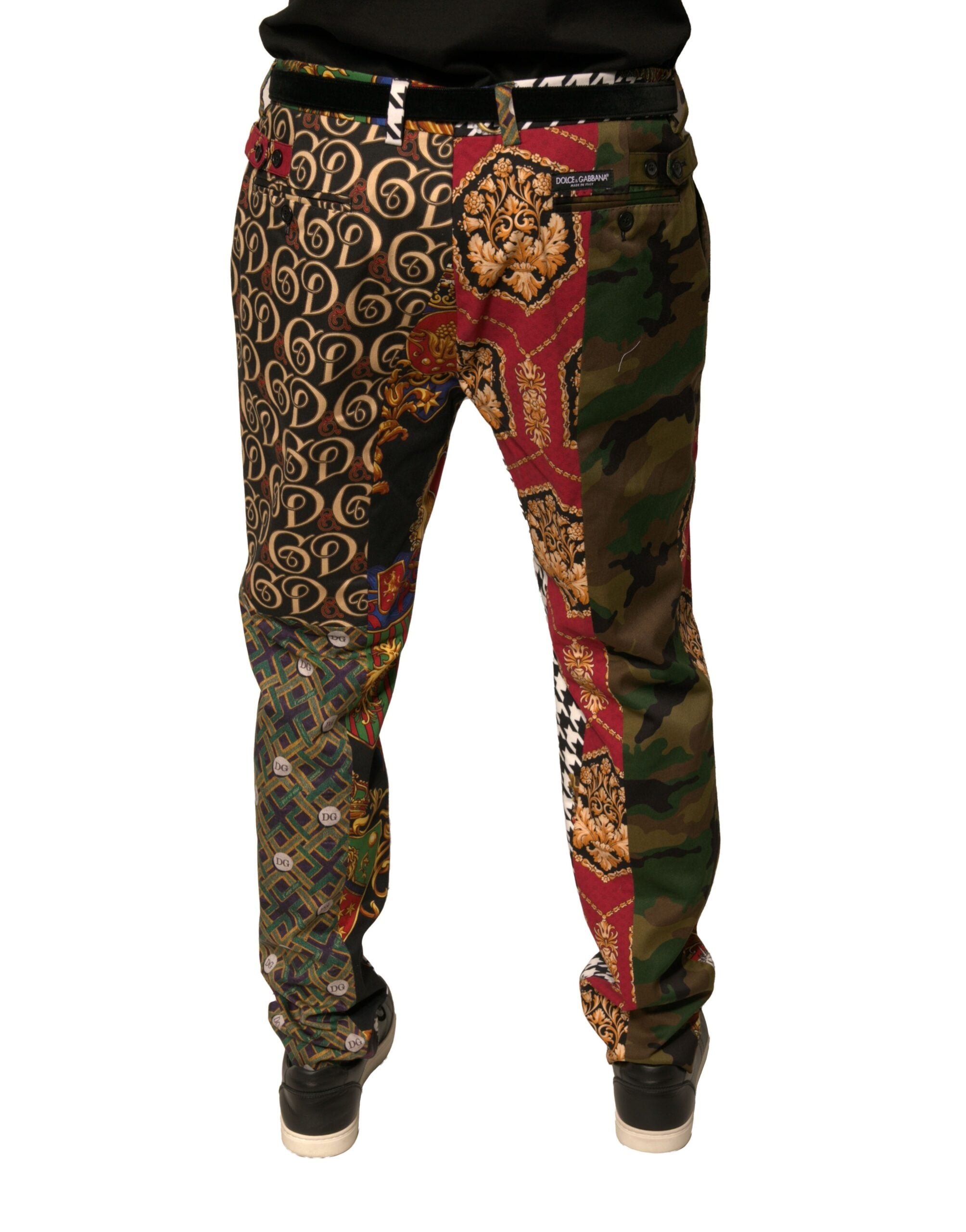 Dolce & Gabbana Multicolor Patchwork Men's Dress Trousers-4