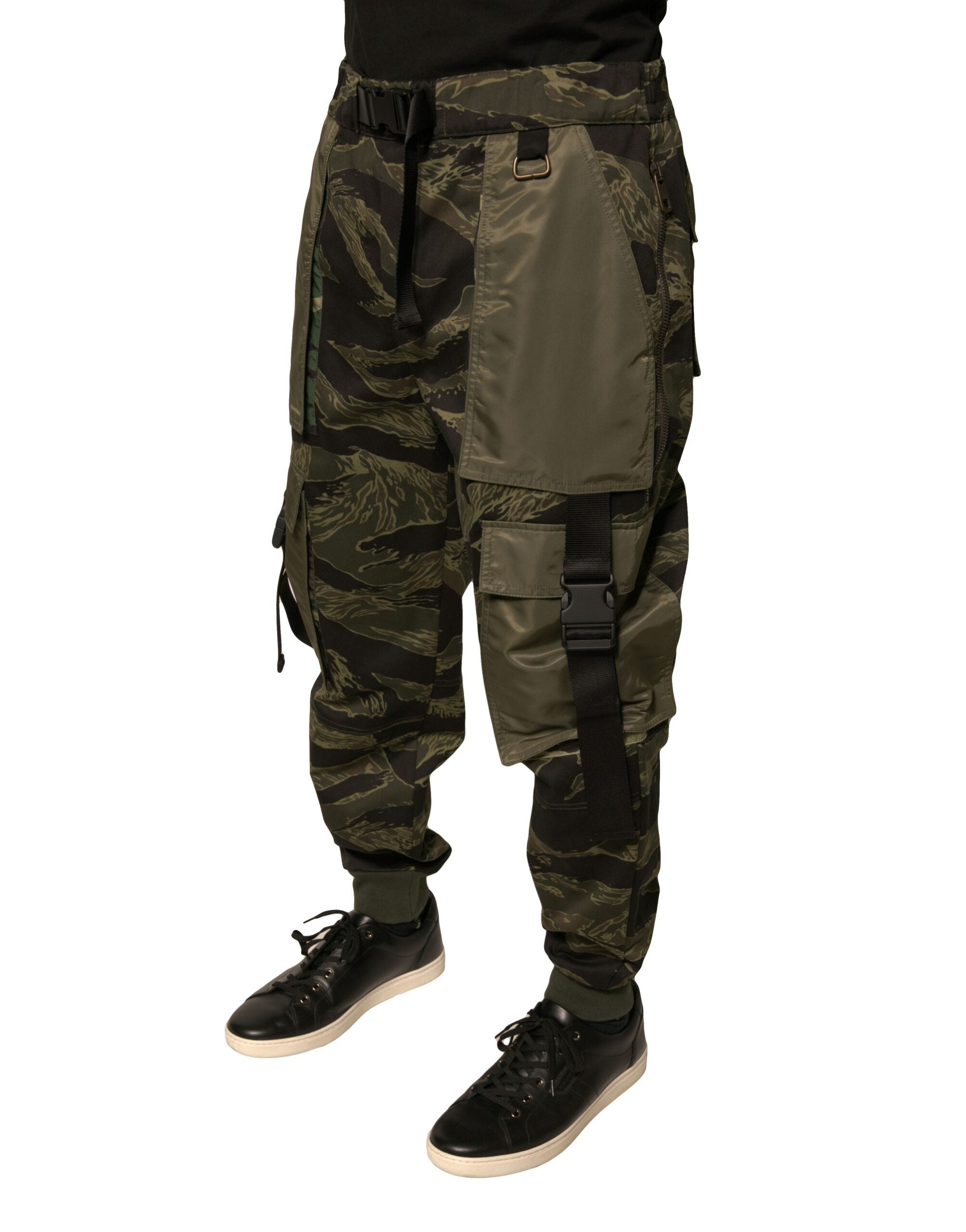 Dolce & Gabbana Green Cotton Jogger Cargo Pants-3