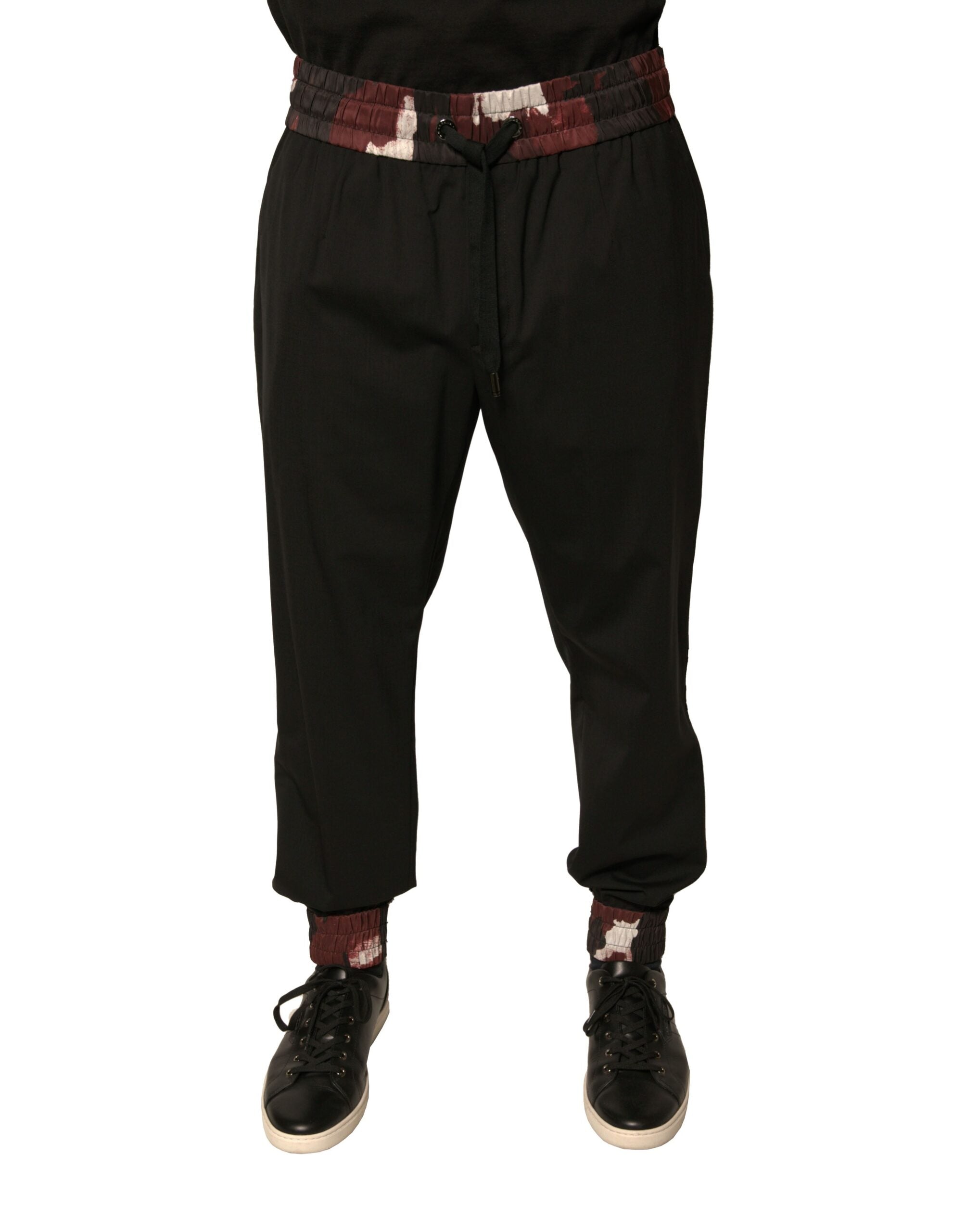 Dolce & Gabbana Schwarze Camouflage-Woll-Jogger-Sweatpants Hose-1