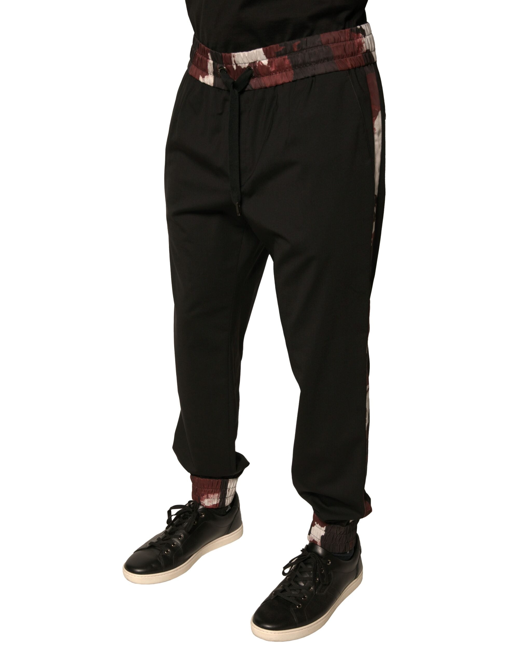 Dolce & Gabbana Schwarze Camouflage-Woll-Jogger-Sweatpants Hose-3