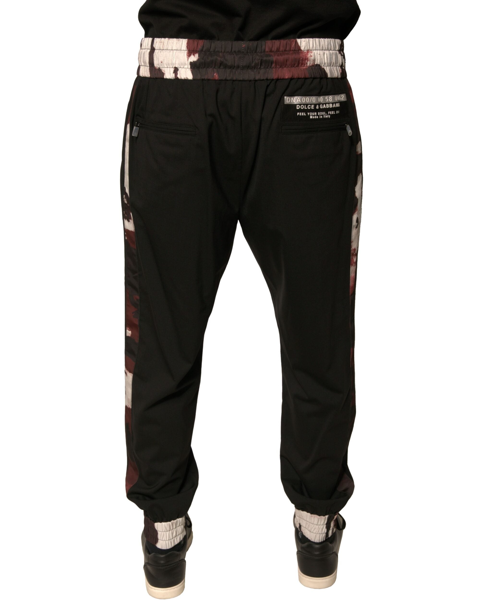 Dolce & Gabbana Schwarze Camouflage-Woll-Jogger-Sweatpants Hose-4