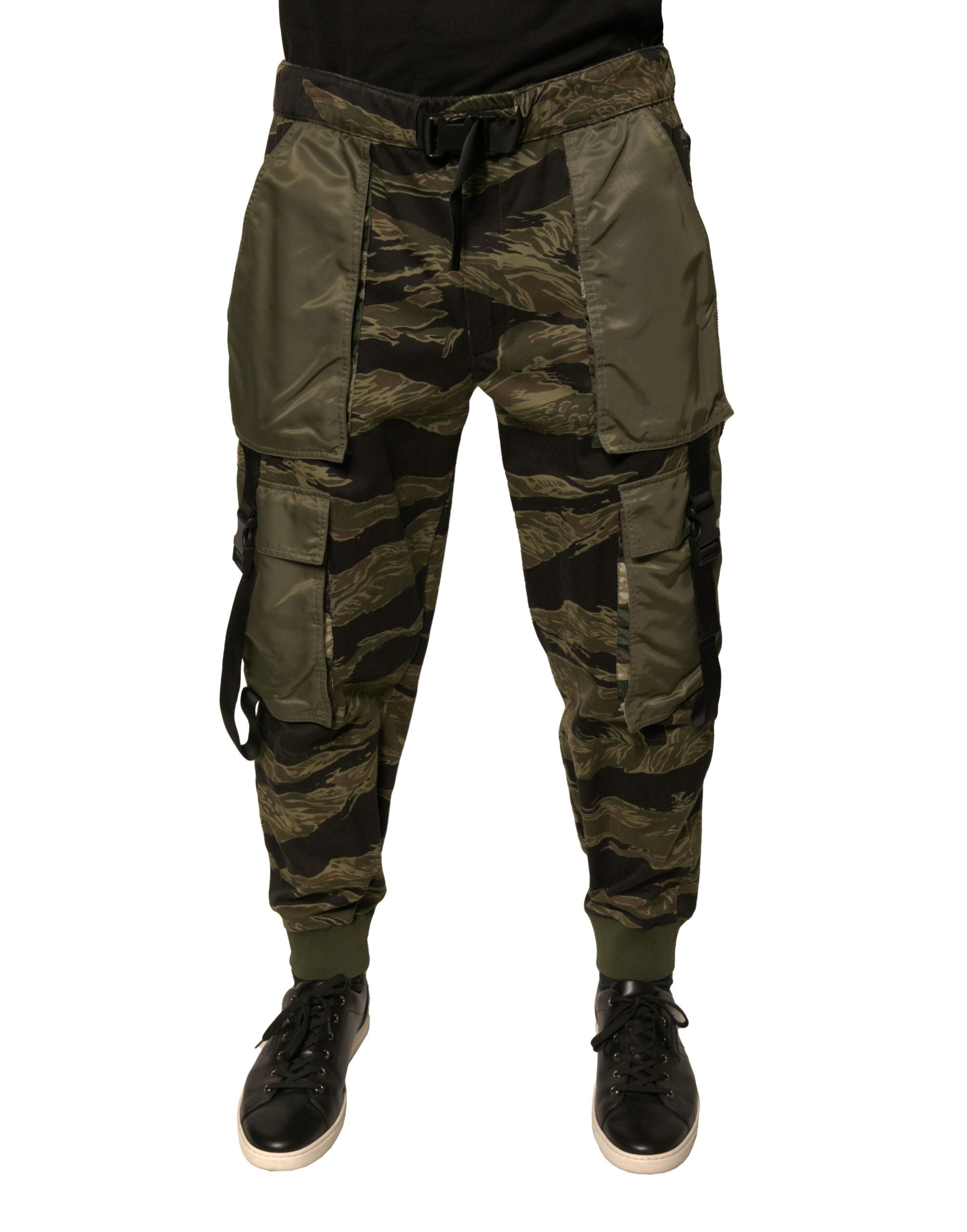 Dolce & Gabbana Green Cotton Jogger Cargo Pants-1