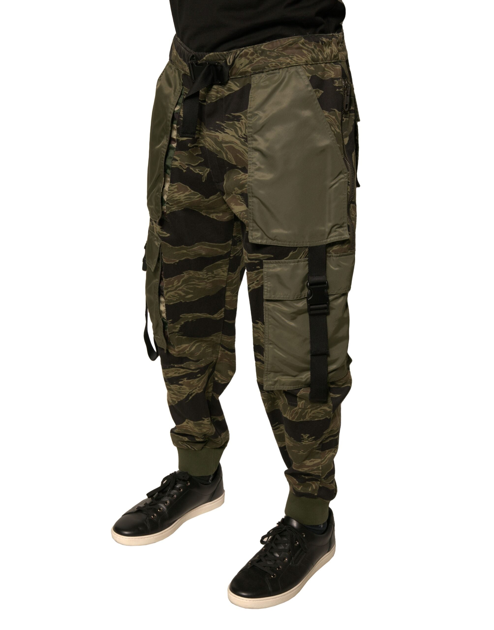 Dolce & Gabbana Green Cotton Jogger Cargo Pants-3