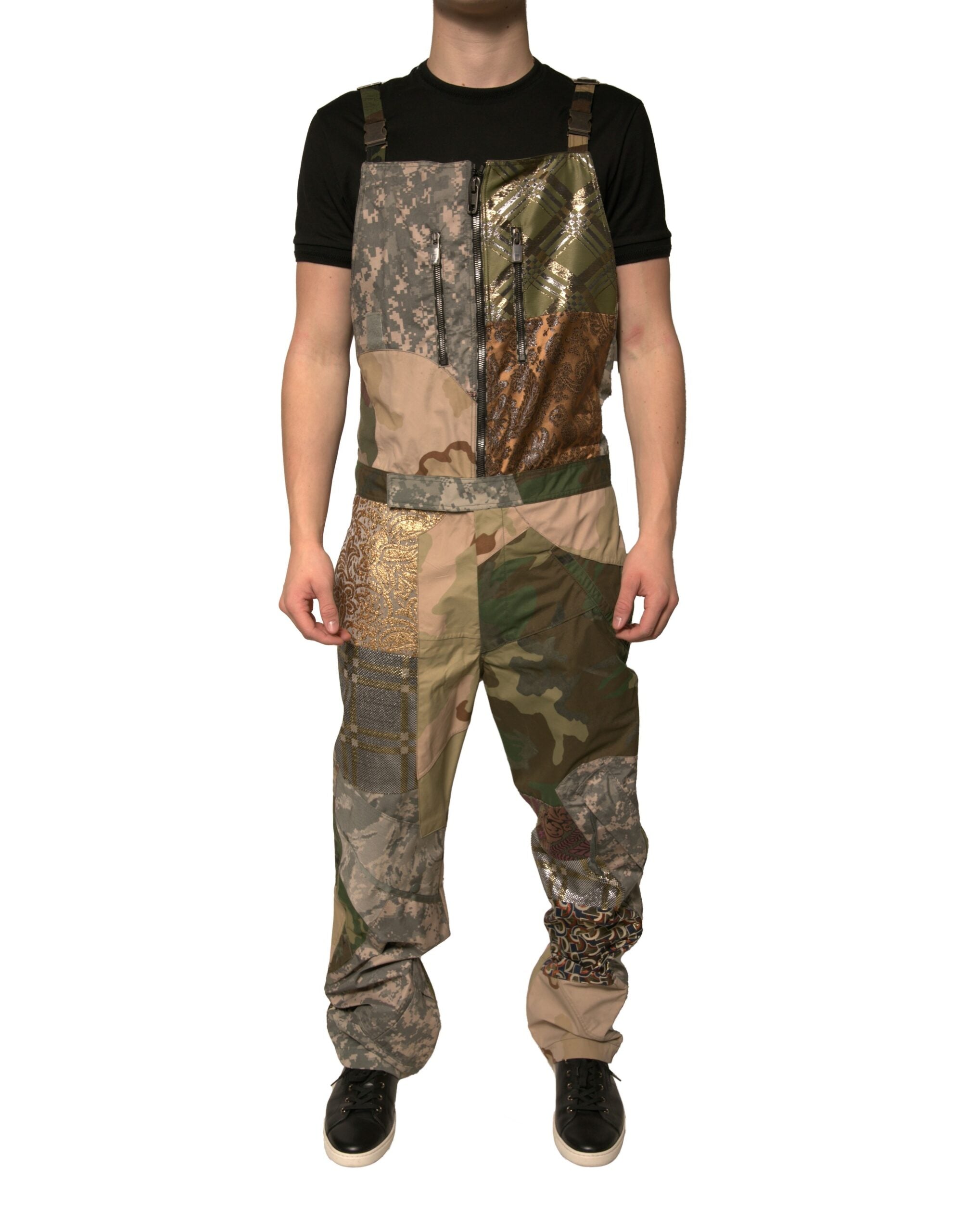 Dolce & Gabbana Multicolor Patchwork Camouflage Jumpsuit Pants-2