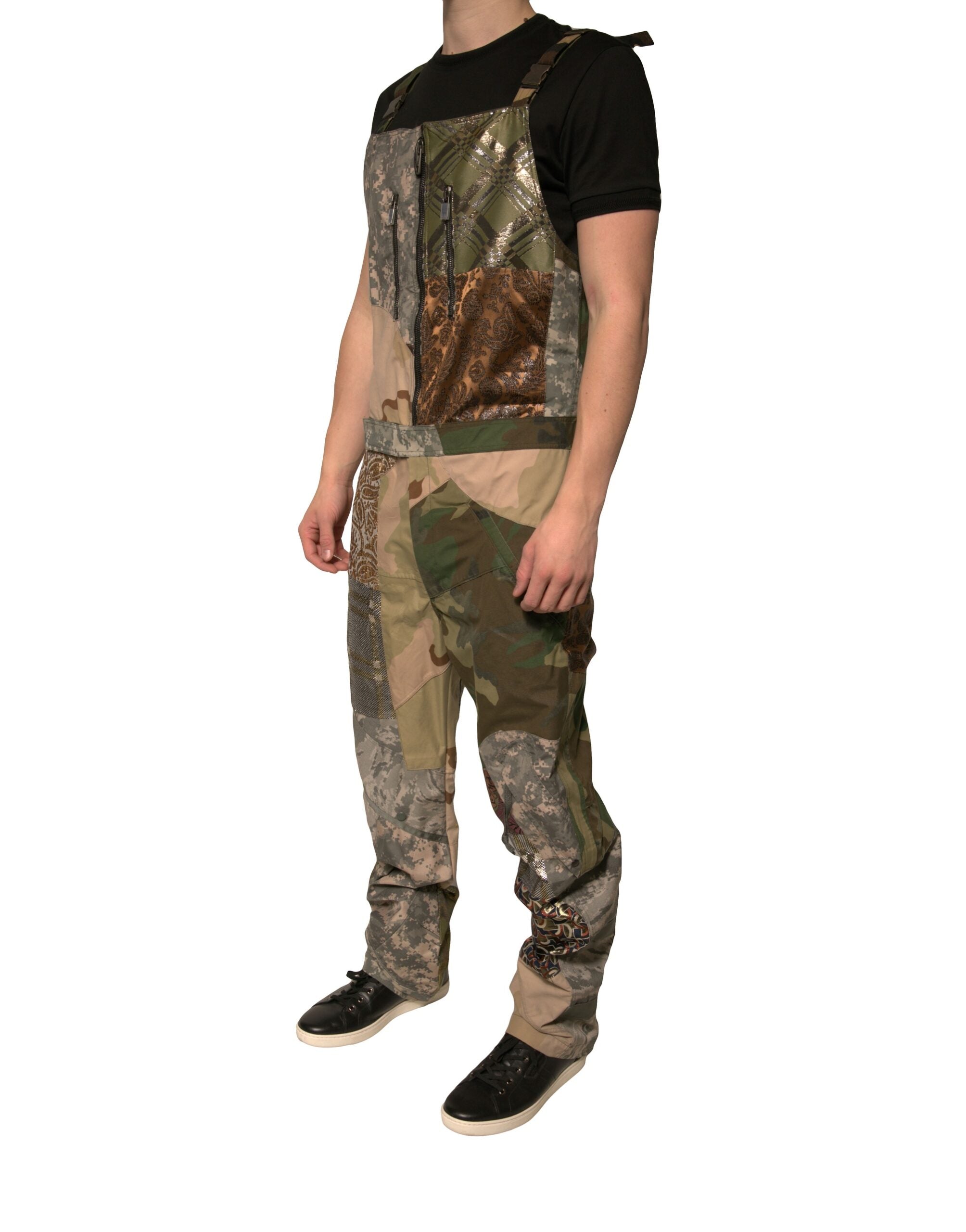 Dolce & Gabbana Multicolor Patchwork Camouflage Jumpsuit Pants-3