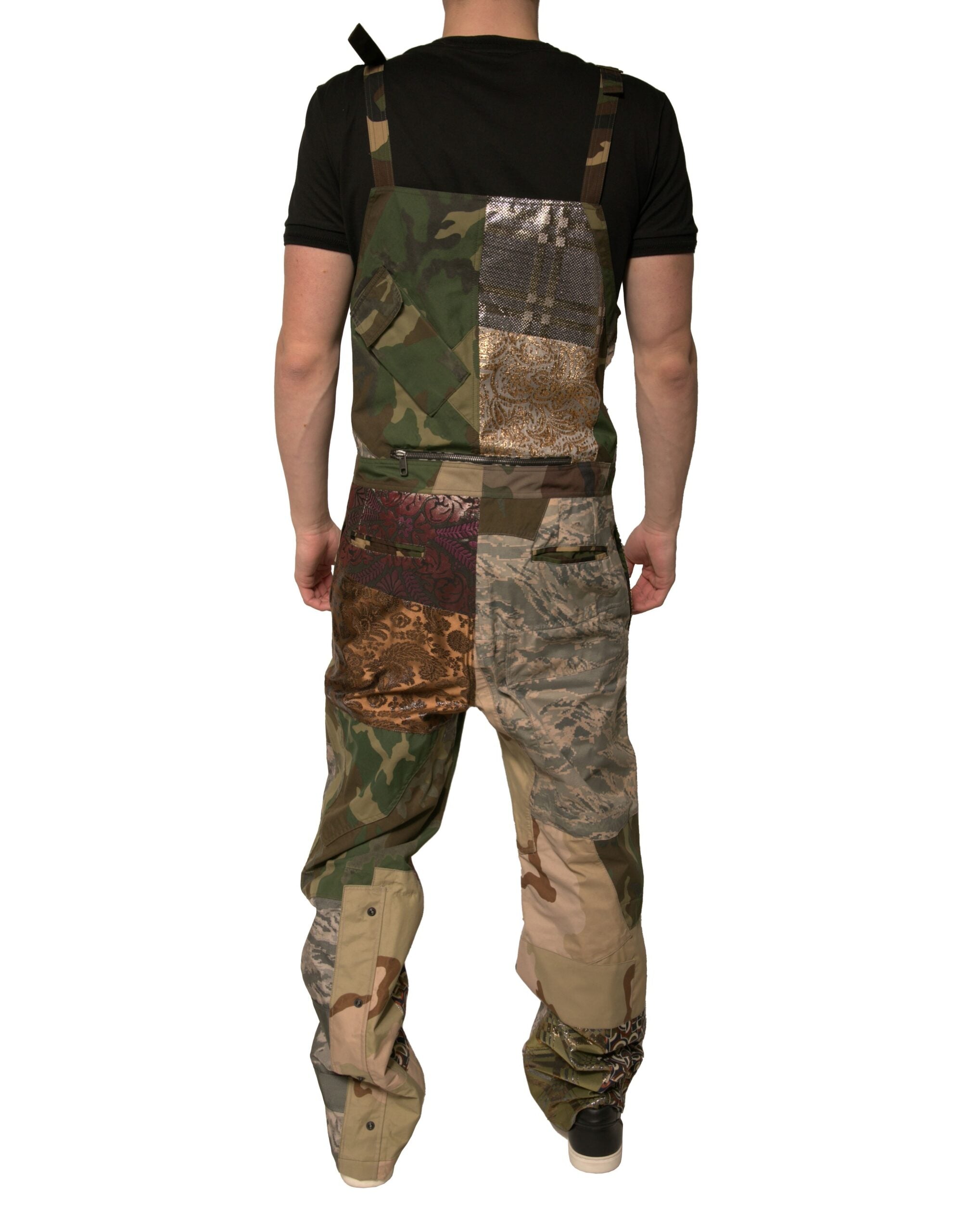 Dolce & Gabbana Multicolor Patchwork Camouflage Jumpsuit Pants-4