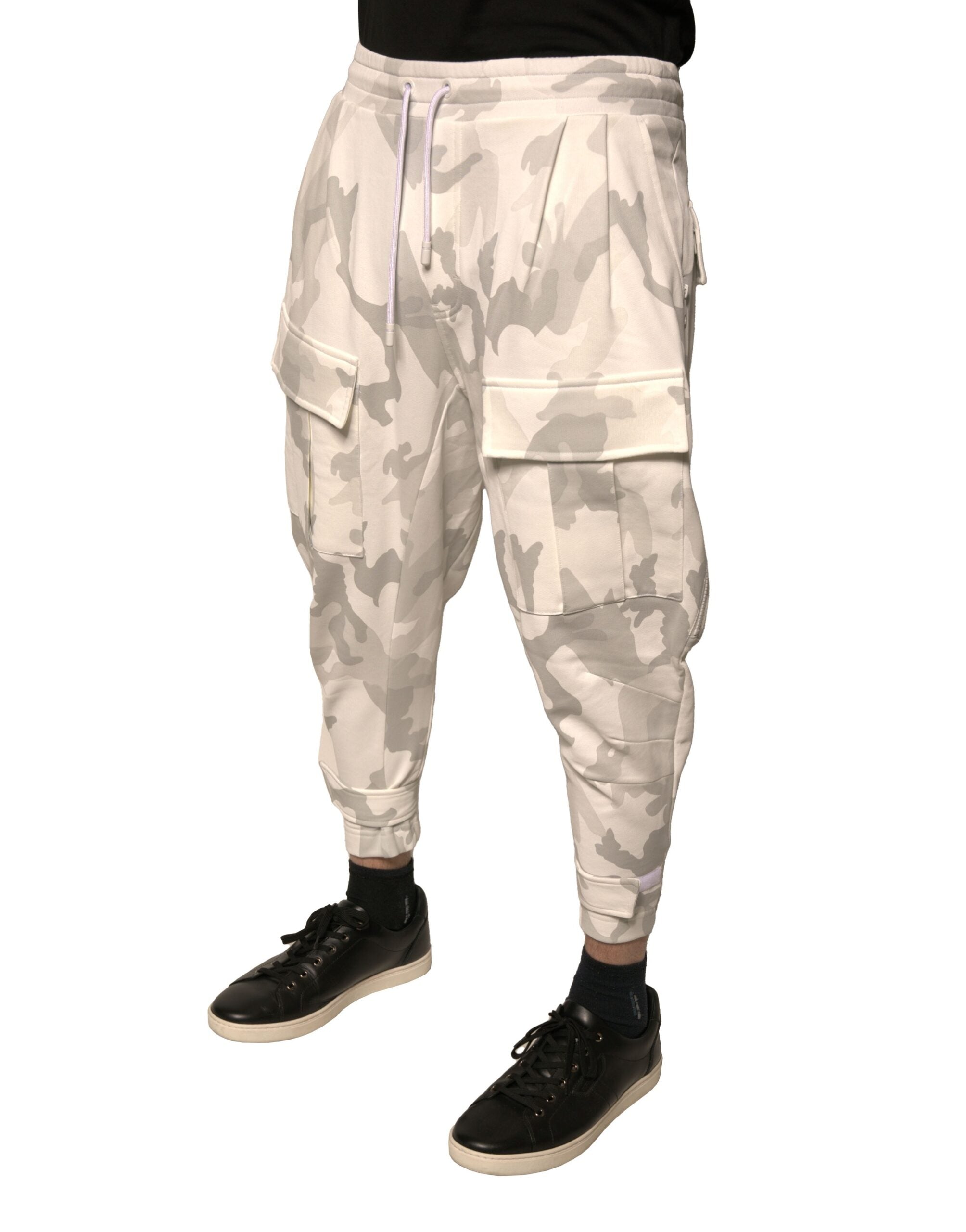 Dolce & Gabbana White Camouflage Cargo Joggers-3