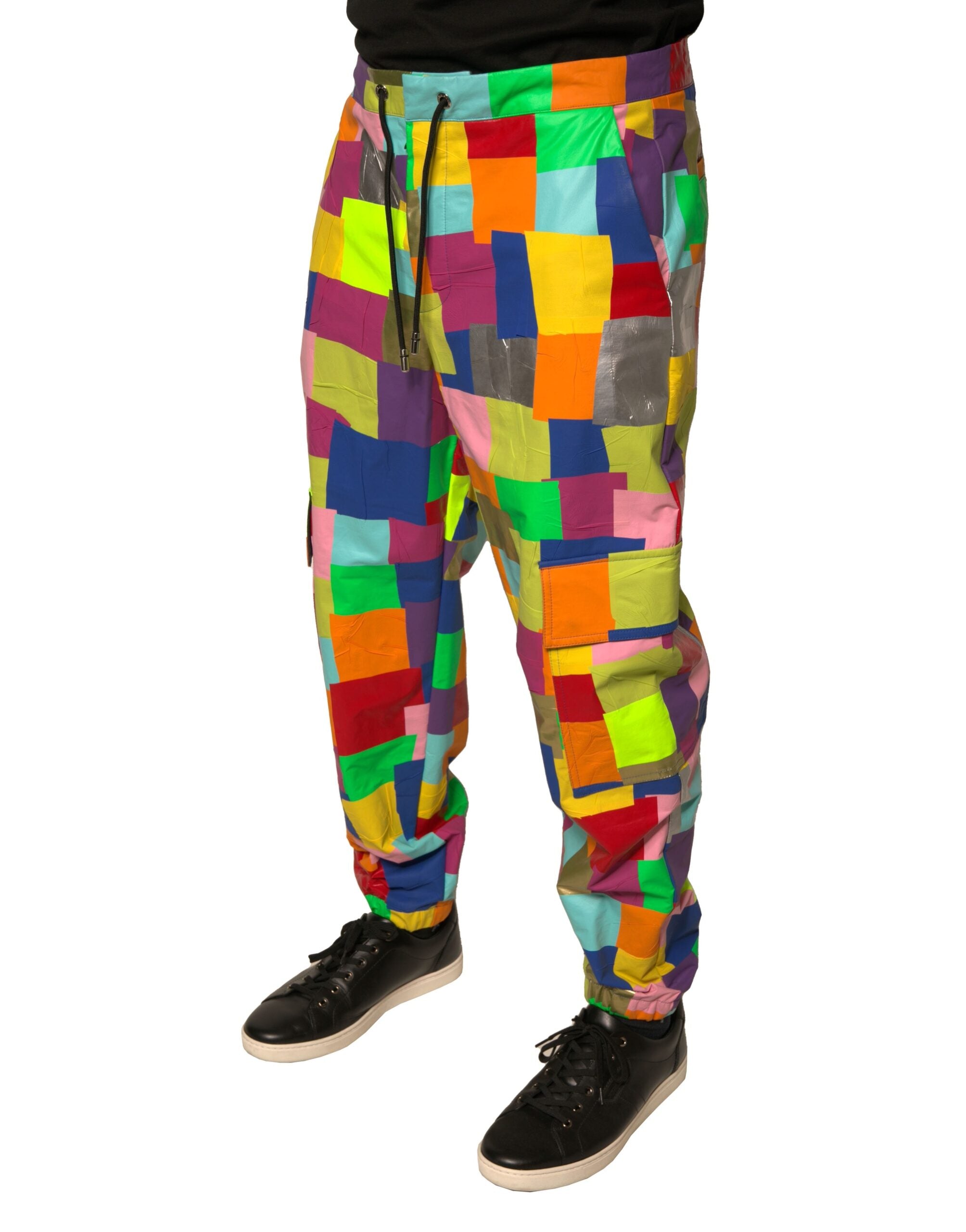 Dolce & Gabbana Multicolor Cotton Patchwork Men's Cargo Pants-3