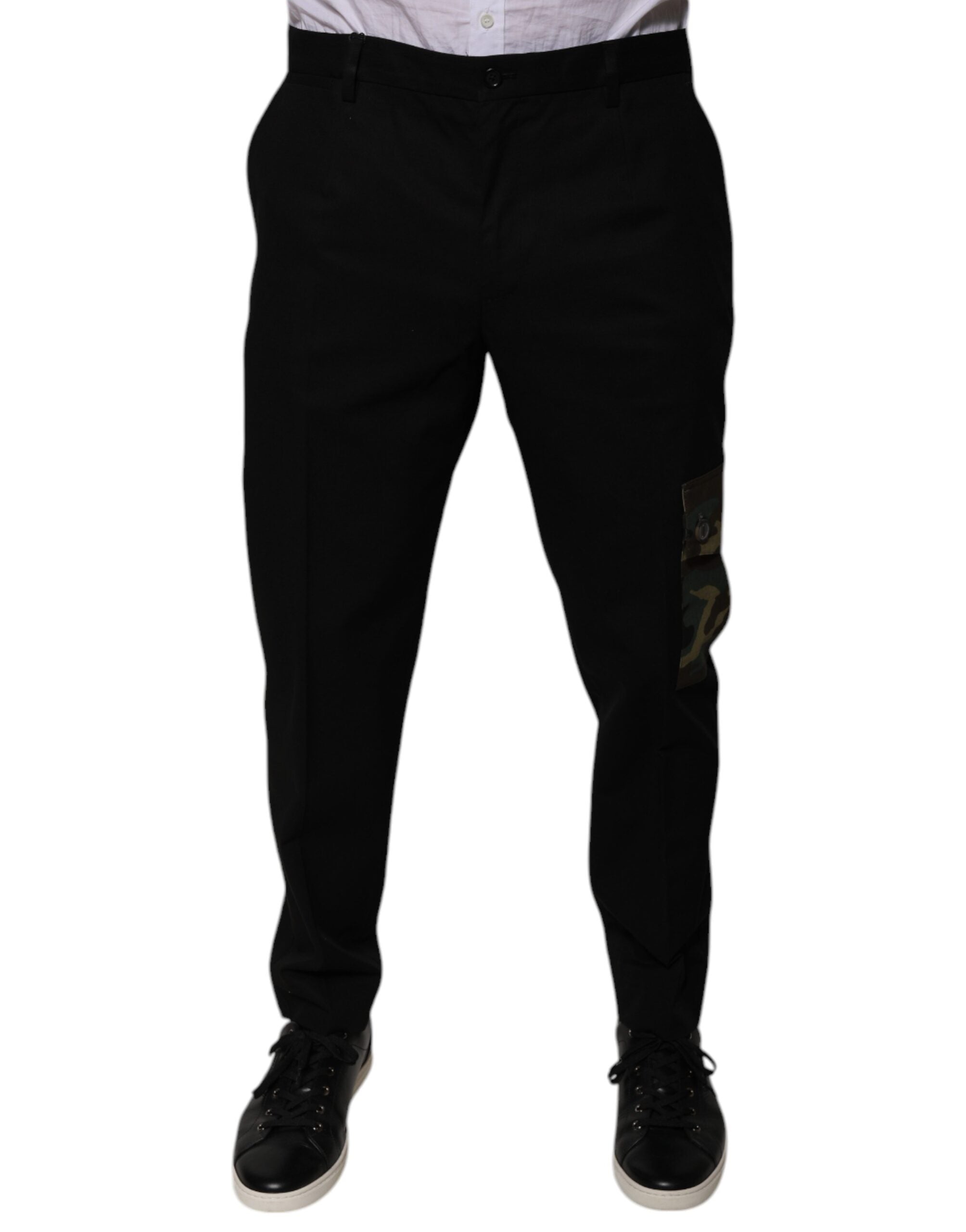 Dolce & Gabbana Schwarze Baumwolle Männer Cargo Freizeithosen-1