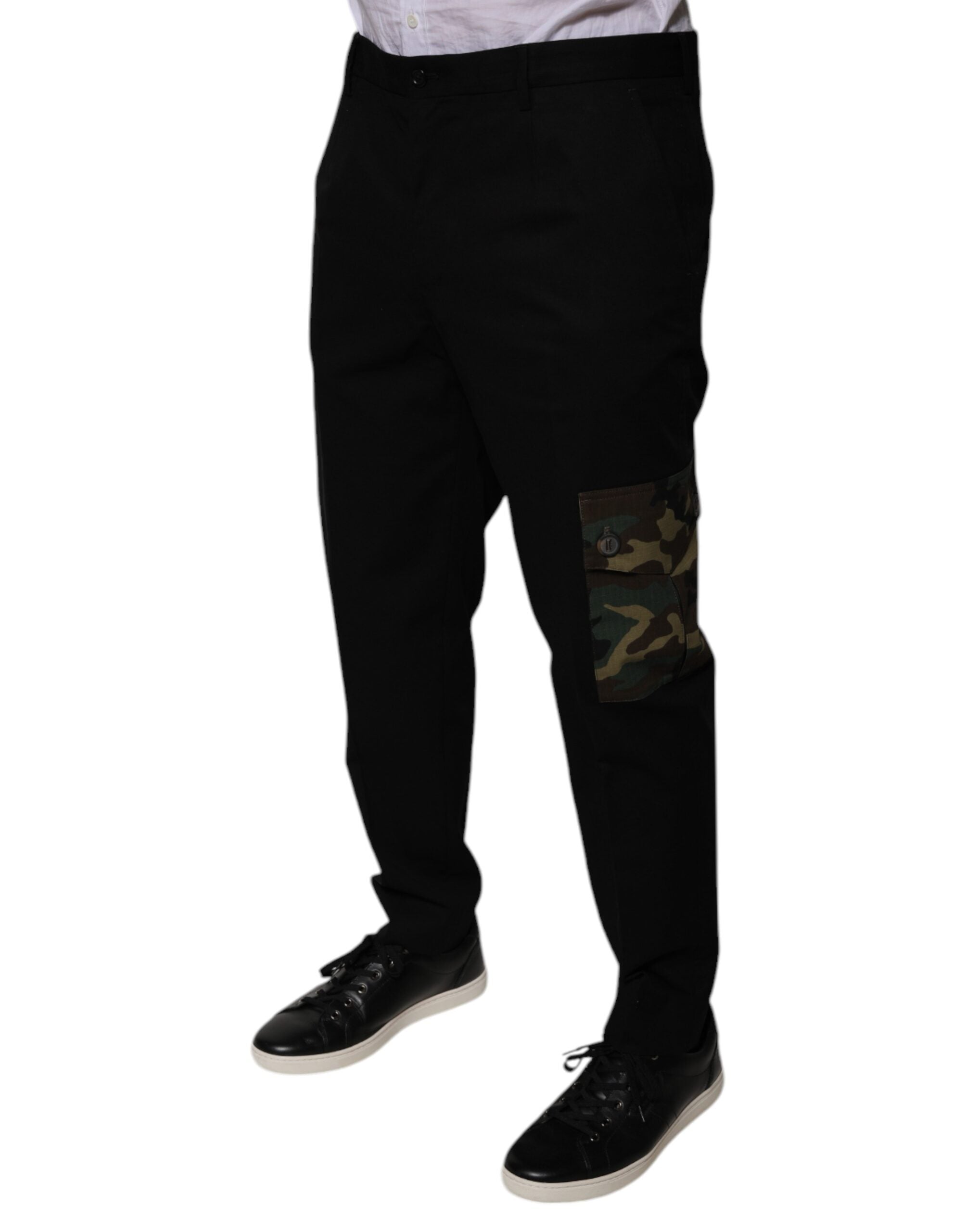 Dolce & Gabbana Schwarze Baumwolle Männer Cargo Freizeithosen-3