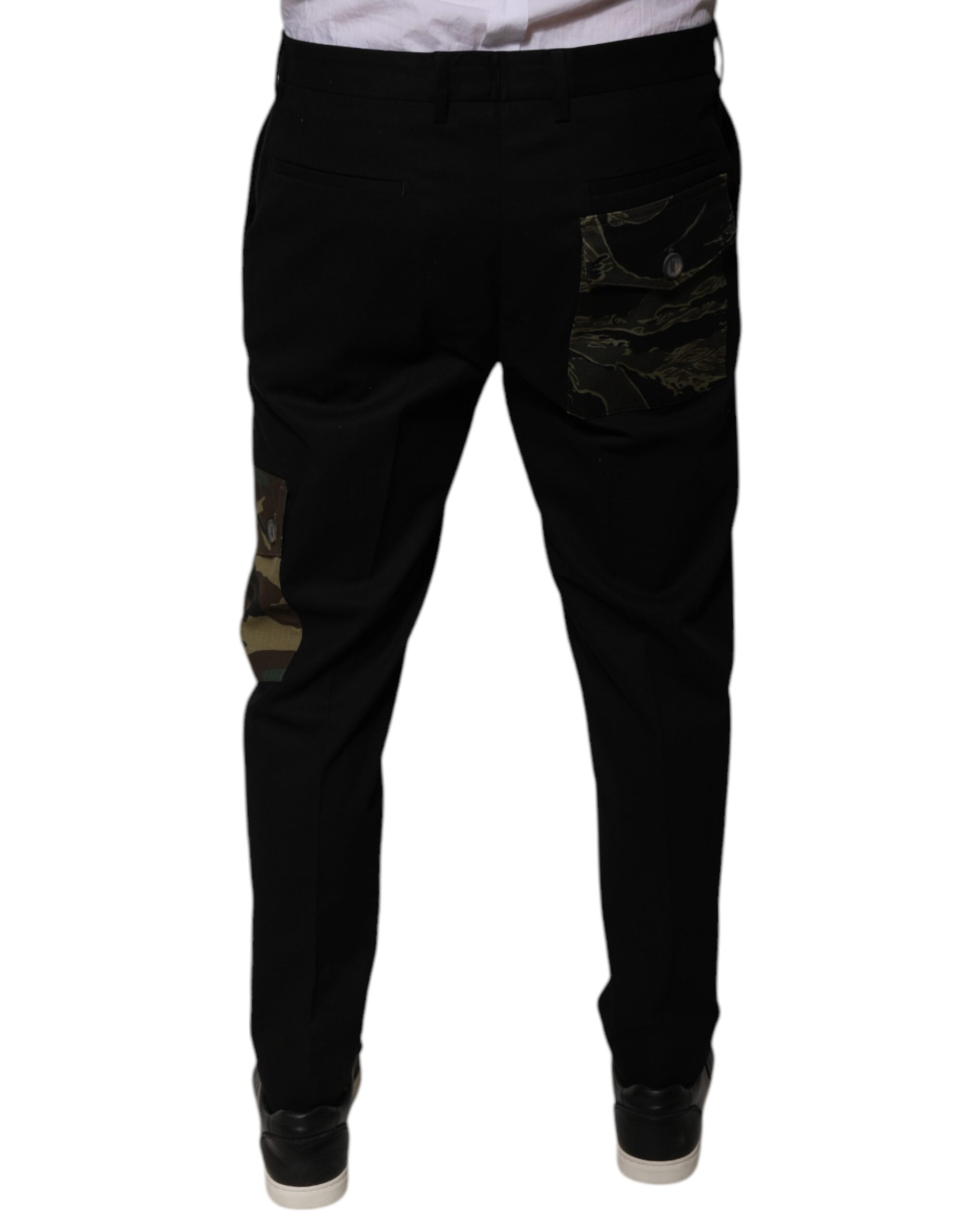 Dolce & Gabbana Schwarze Baumwolle Männer Cargo Freizeithosen-4