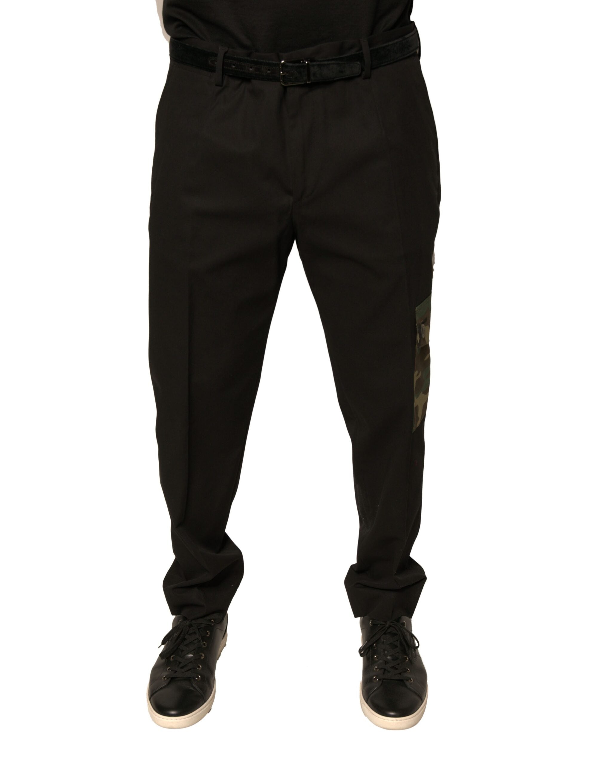 Dolce & Gabbana Schwarze Baumwolle Männer Cargo Freizeithosen-5