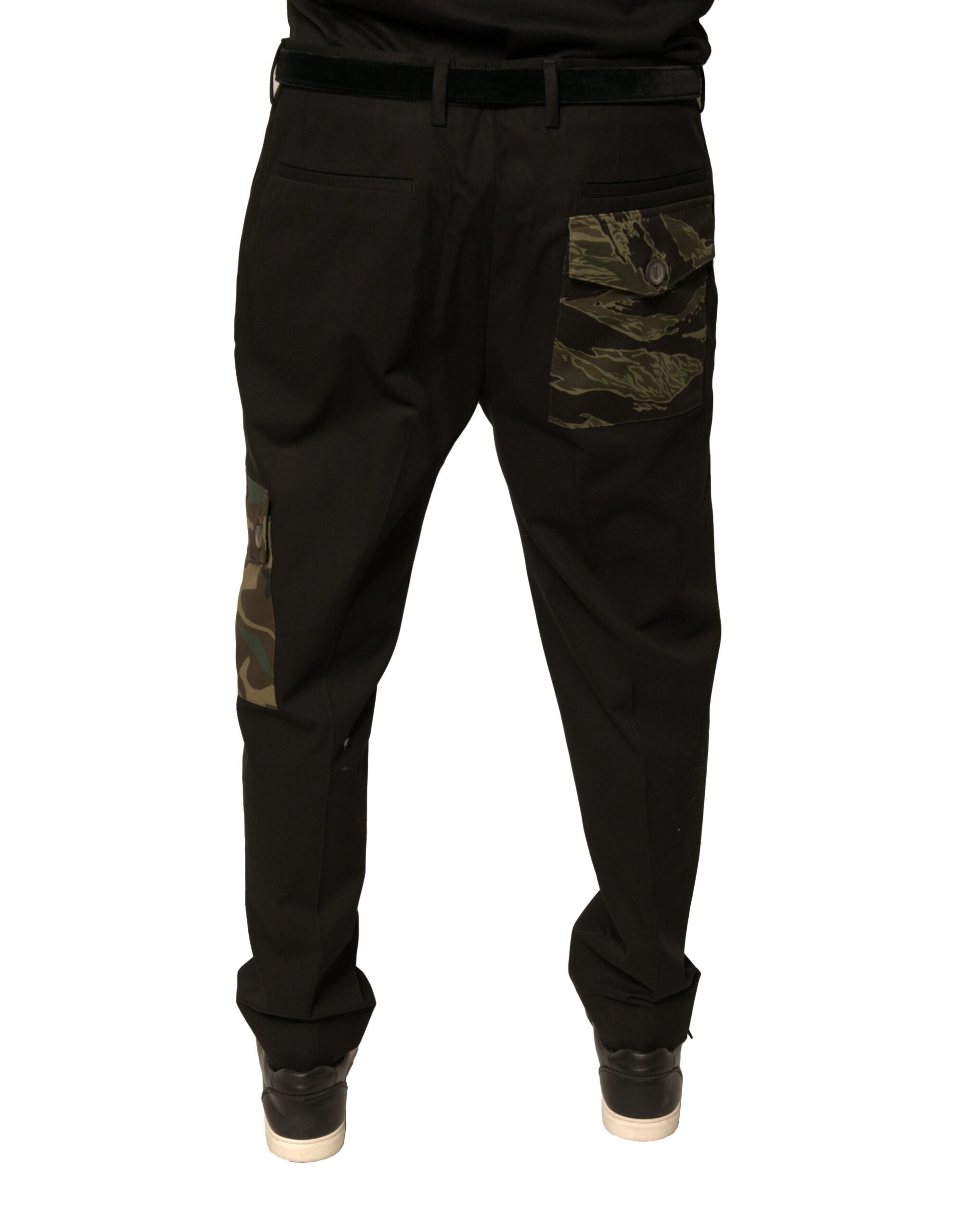 Dolce & Gabbana Schwarze Baumwolle Männer Cargo Freizeithosen-7