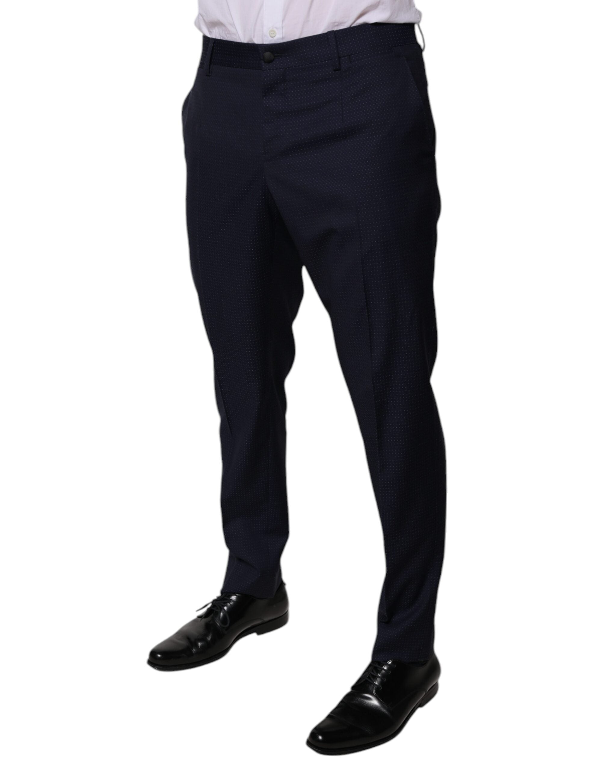 Dolce & Gabbana Dark Blue Cotton Men's Suit Trousers-3