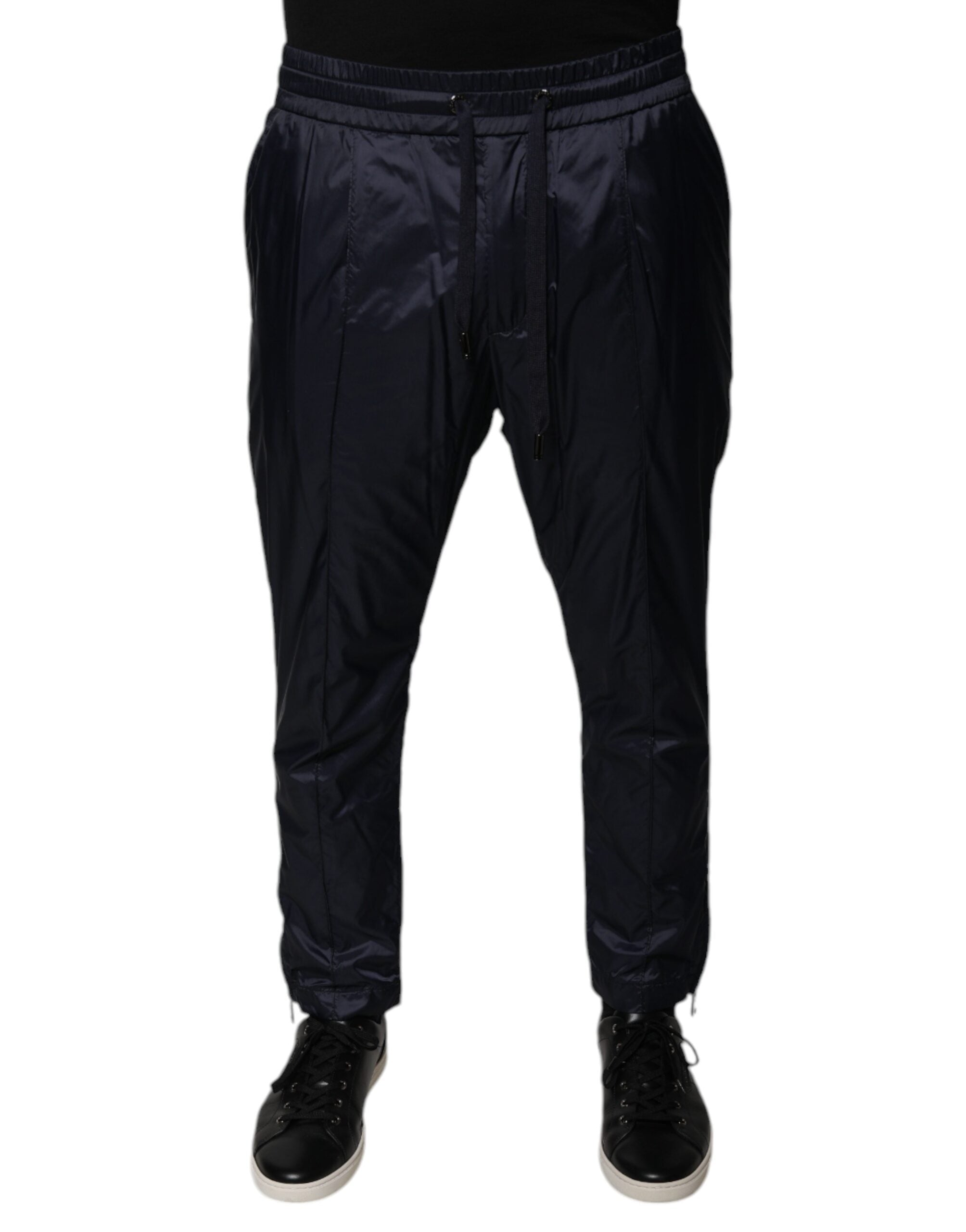 Pantalones deportivos ajustados de algodón azul oscuro de Dolce & Gabbana-2