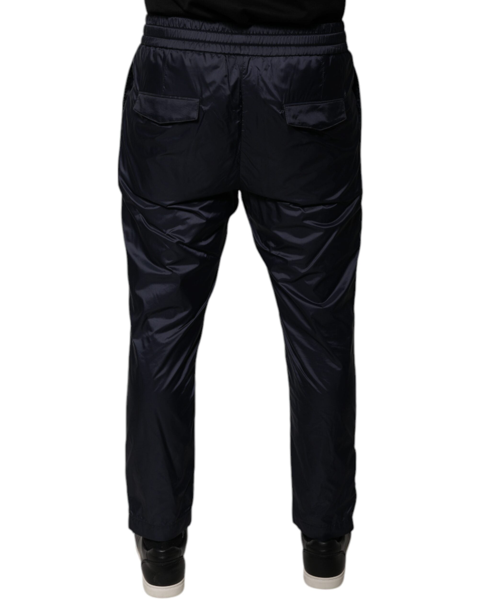 Pantalones deportivos ajustados de algodón azul oscuro de Dolce & Gabbana-4