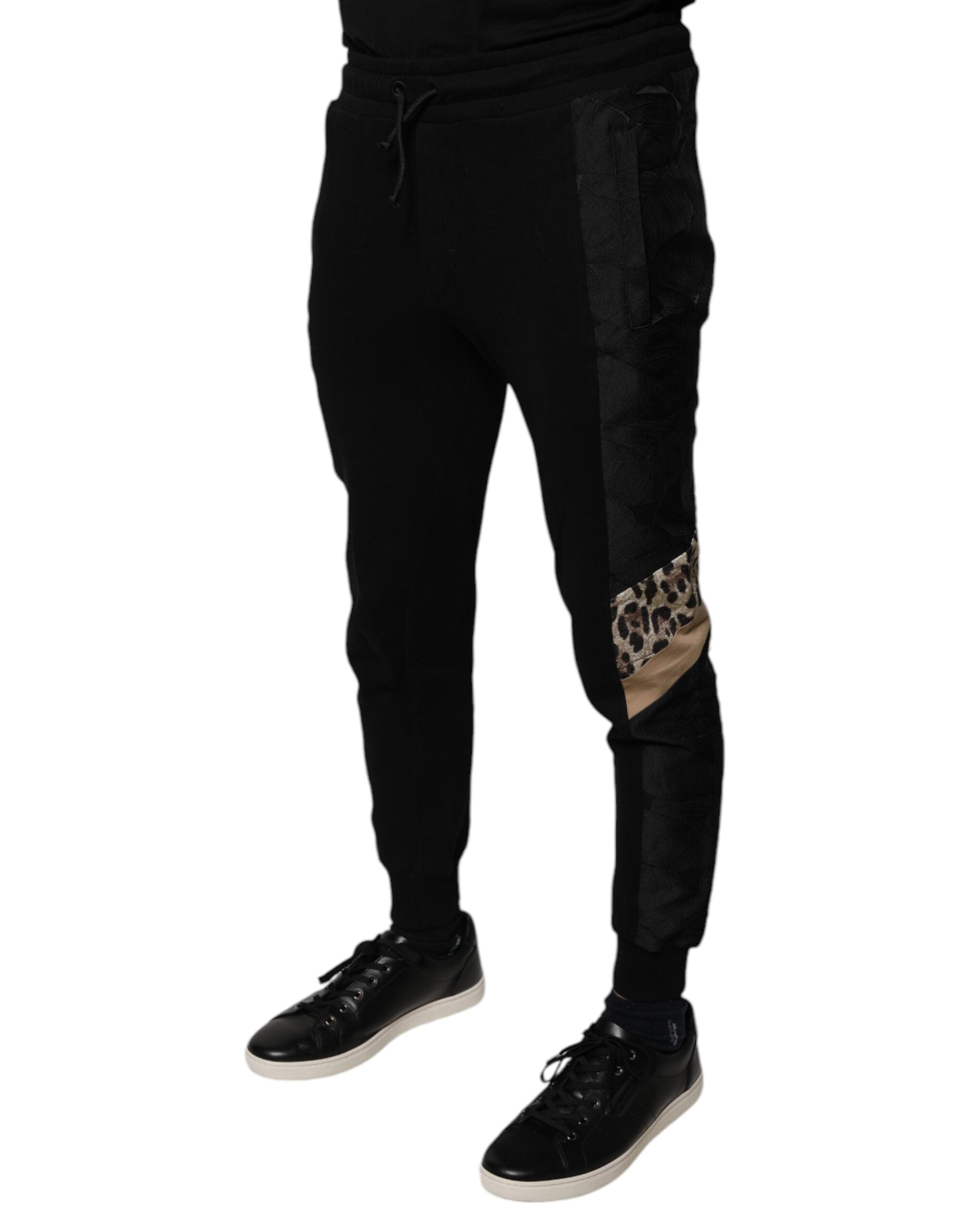 Dolce & Gabbana Black Leopard Slim Fit Jogger Pants-3