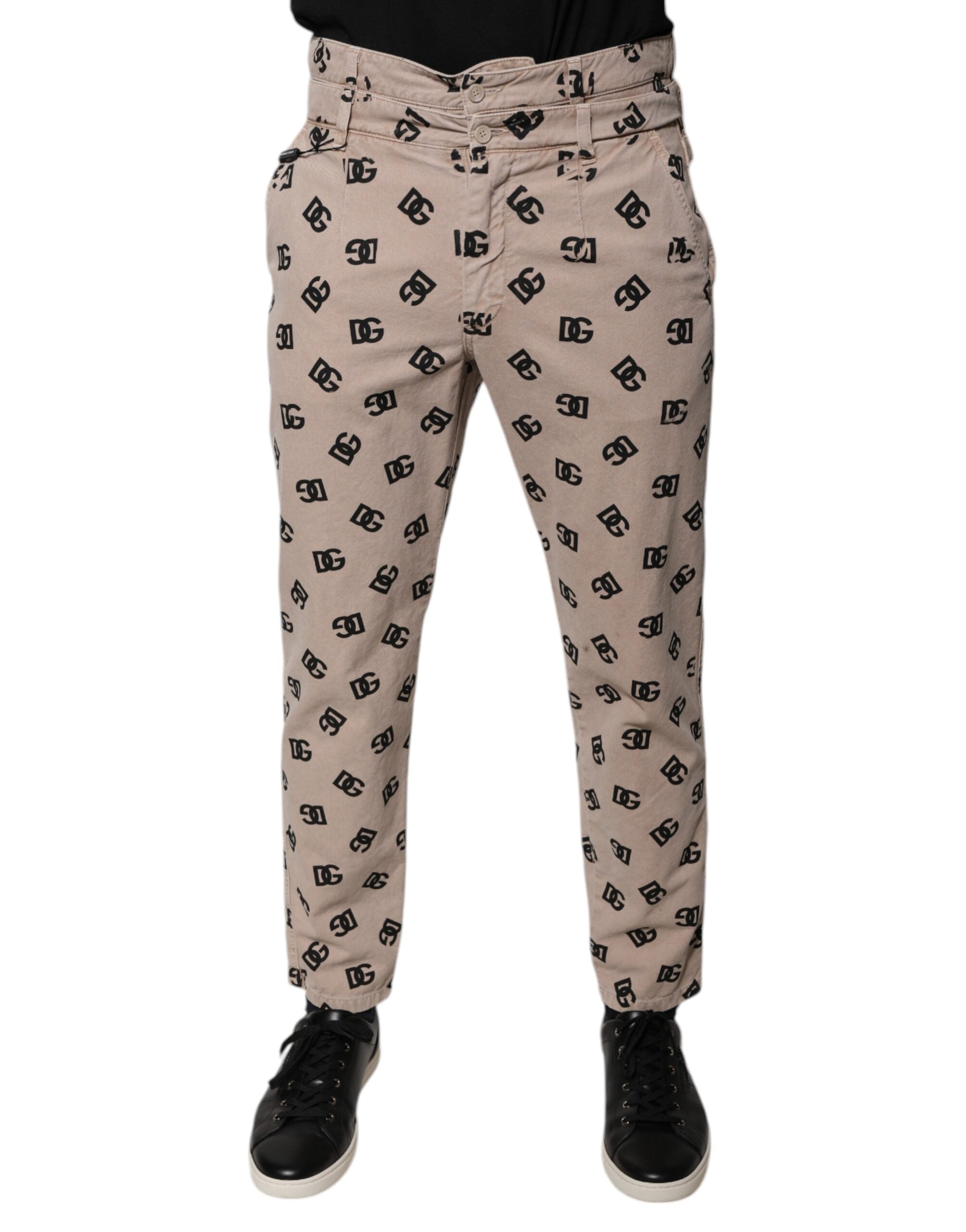 Dolce & Gabbana Beige Logo Cotton Skinny Denim Jeans-2