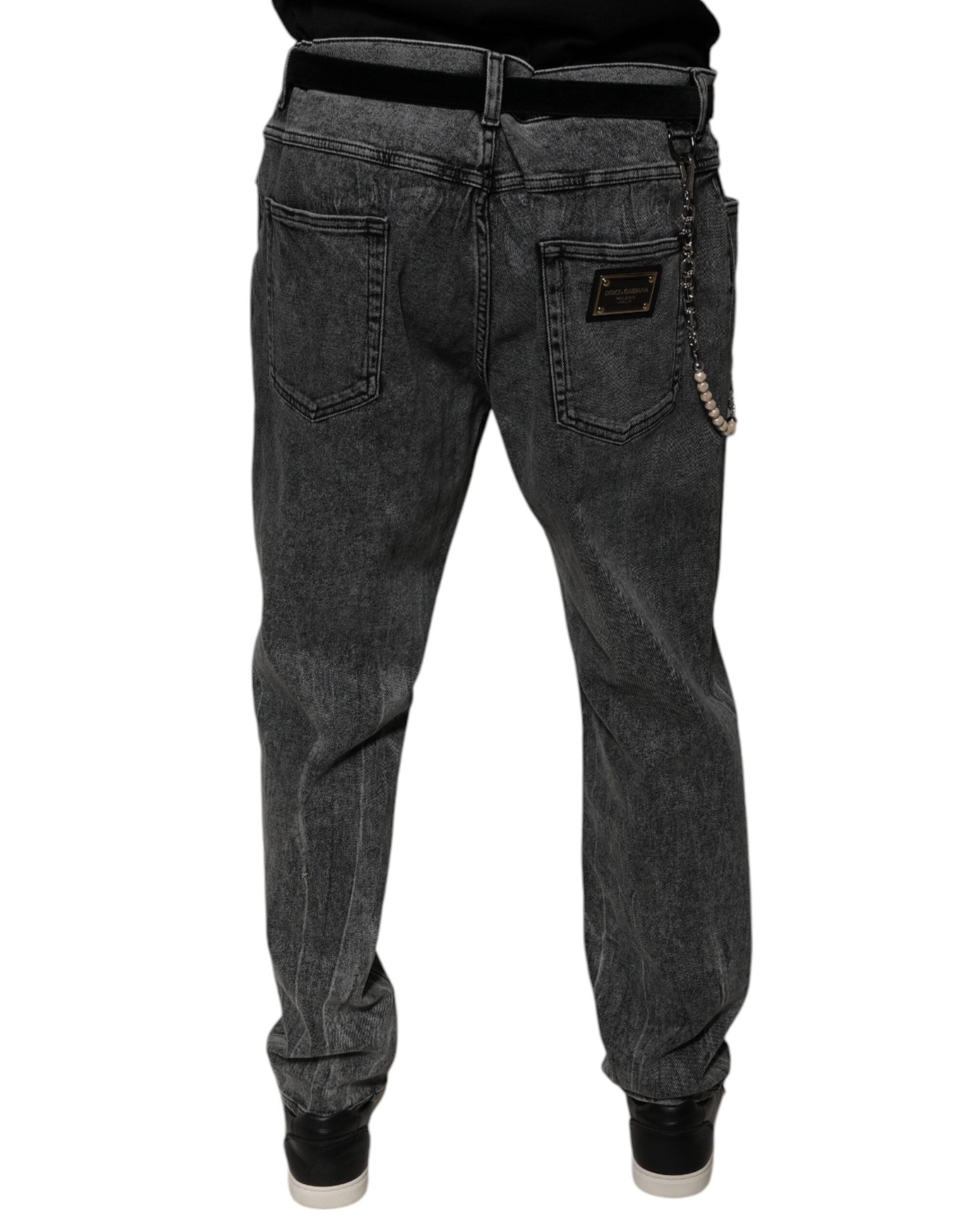 Dolce & Gabbana Dark Grey Skinny Denim Jeans made of Cotton-4