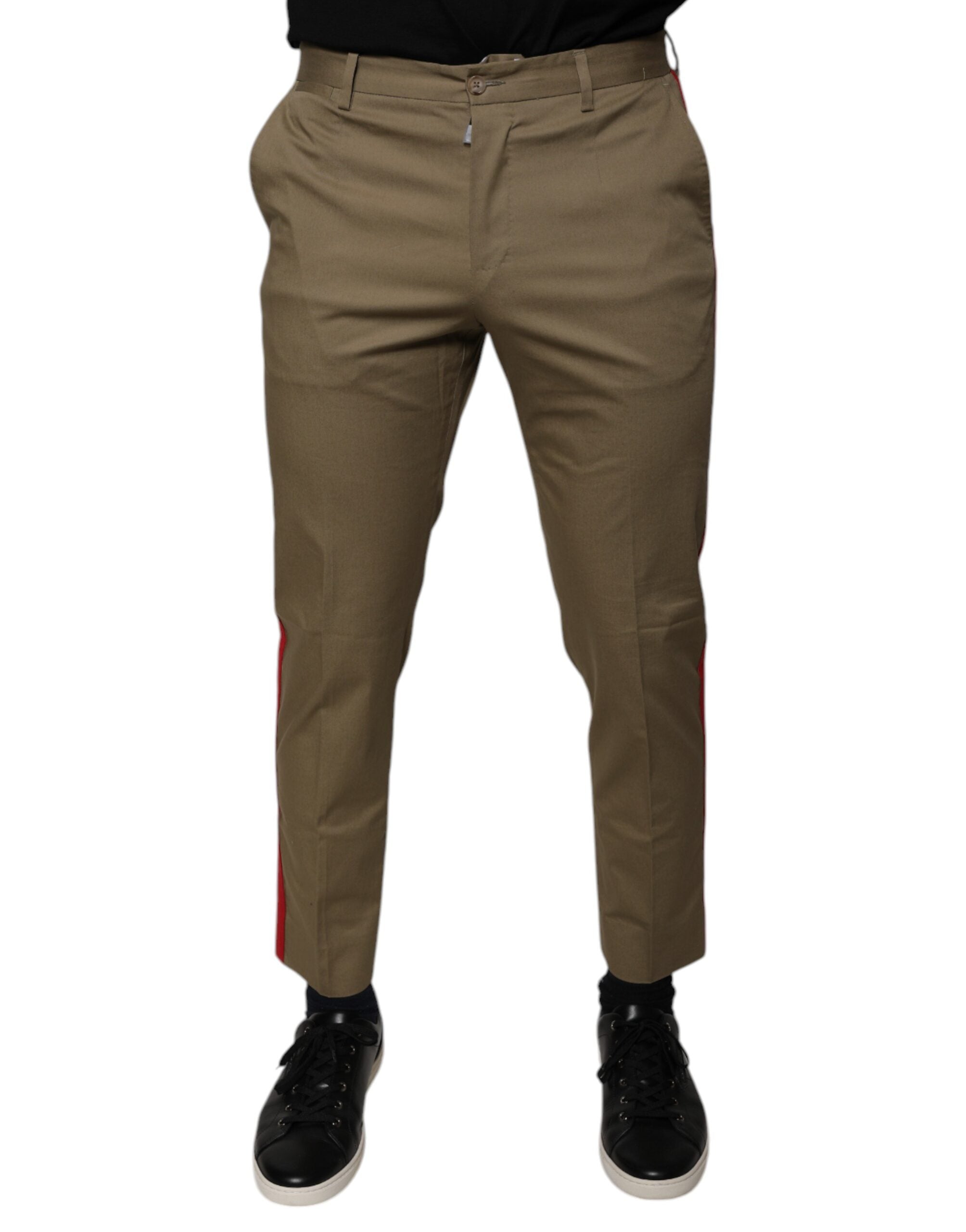 Dolce & Gabbana Brown Logo Men's Casual Tapered Pants-2