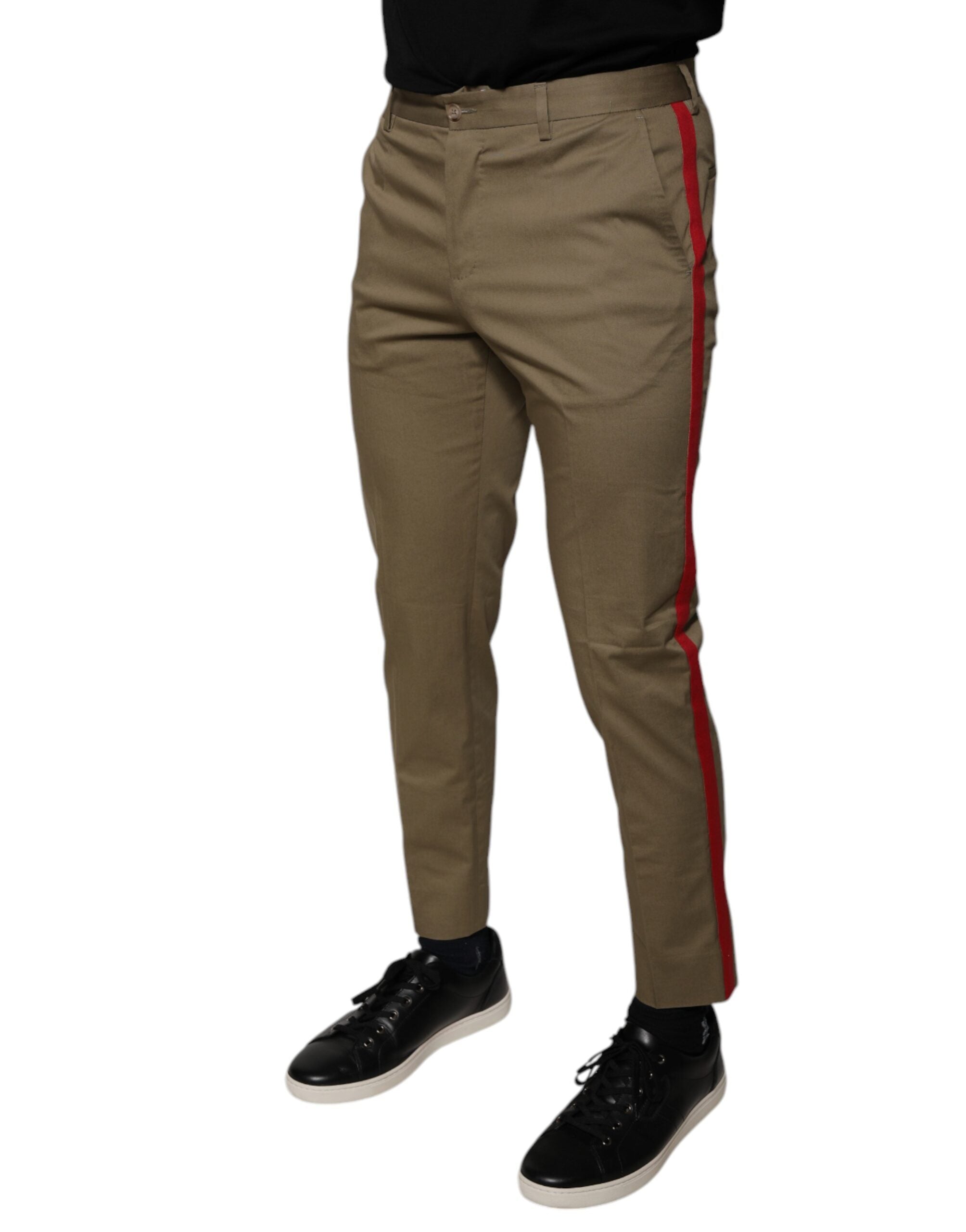 Dolce & Gabbana Brown Logo Men's Casual Tapered Pants-3