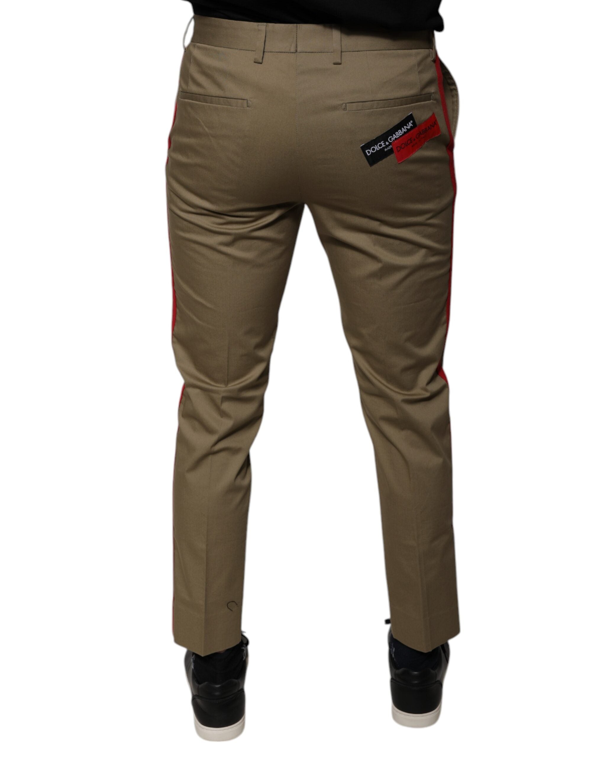 Dolce & Gabbana Brown Logo Men's Casual Tapered Pants-4