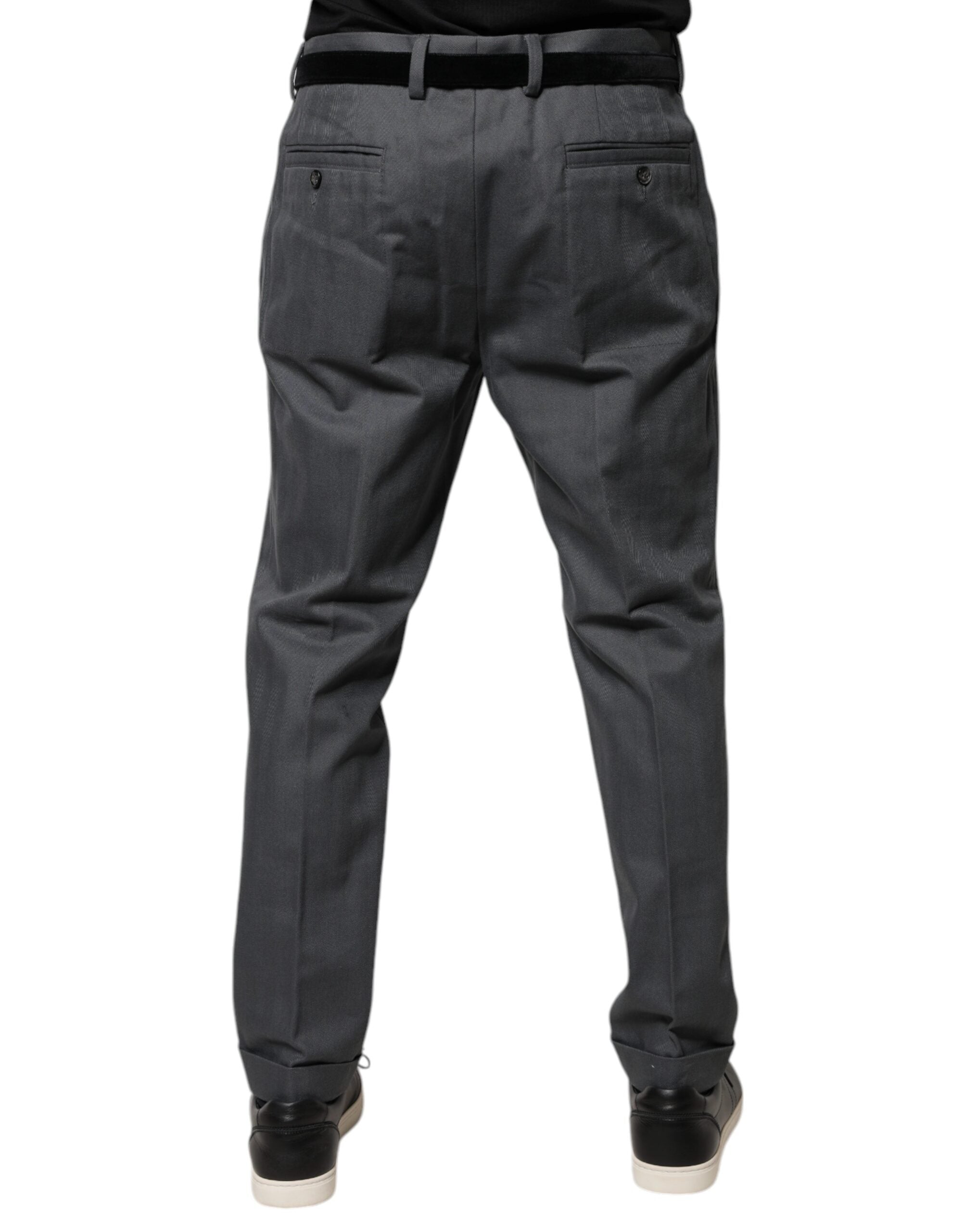 Dolce & Gabbana Grey tapered formal suit trousers-4
