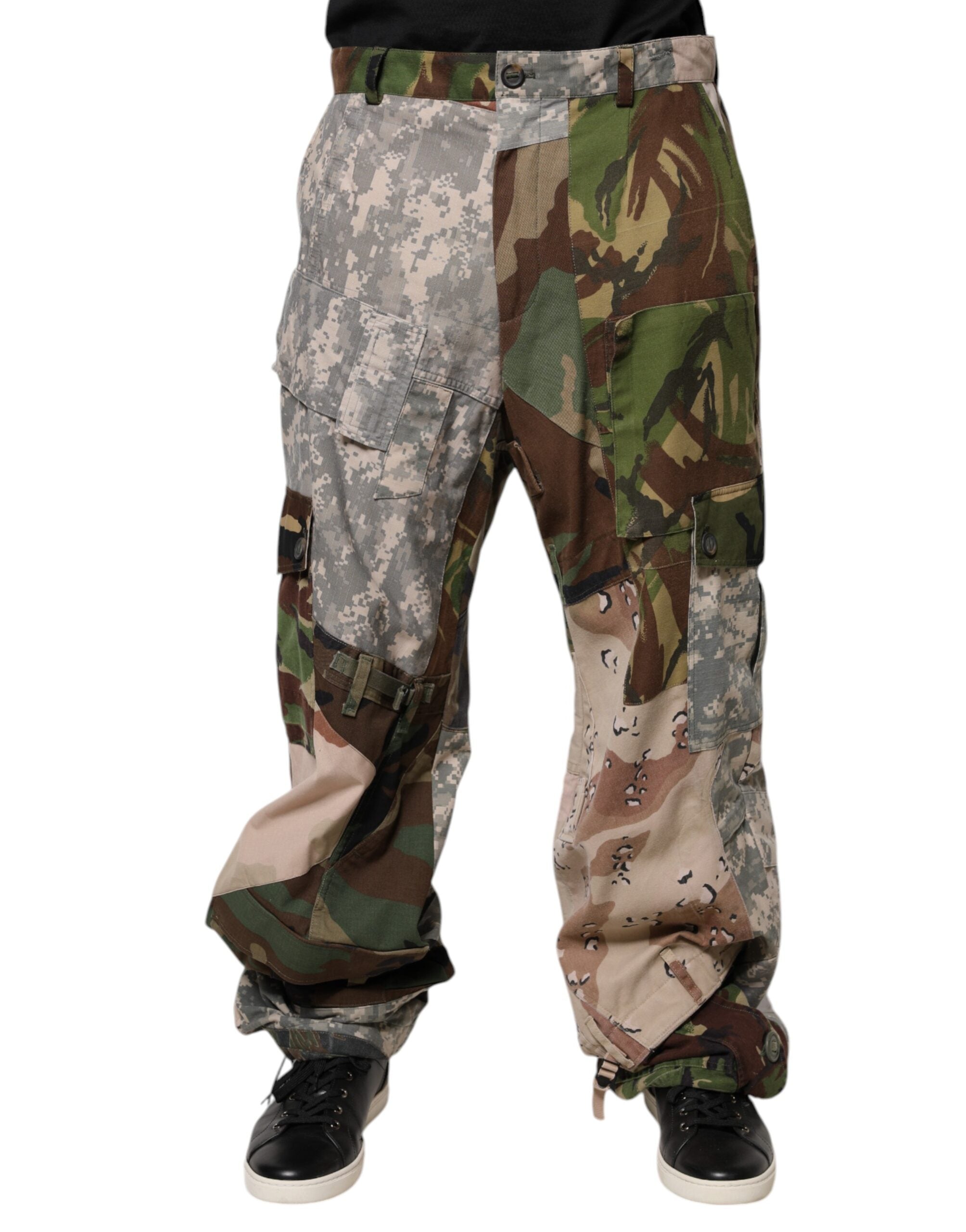 Dolce & Gabbana Multicolored Patchwork Cargo Pants in Camouflage Pattern-2