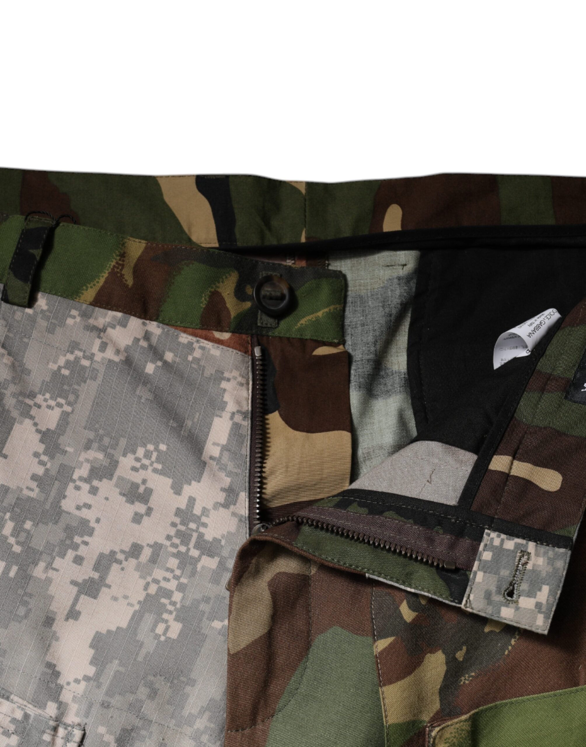 Dolce & Gabbana Multicolored Patchwork Cargo Pants in Camouflage Pattern-5