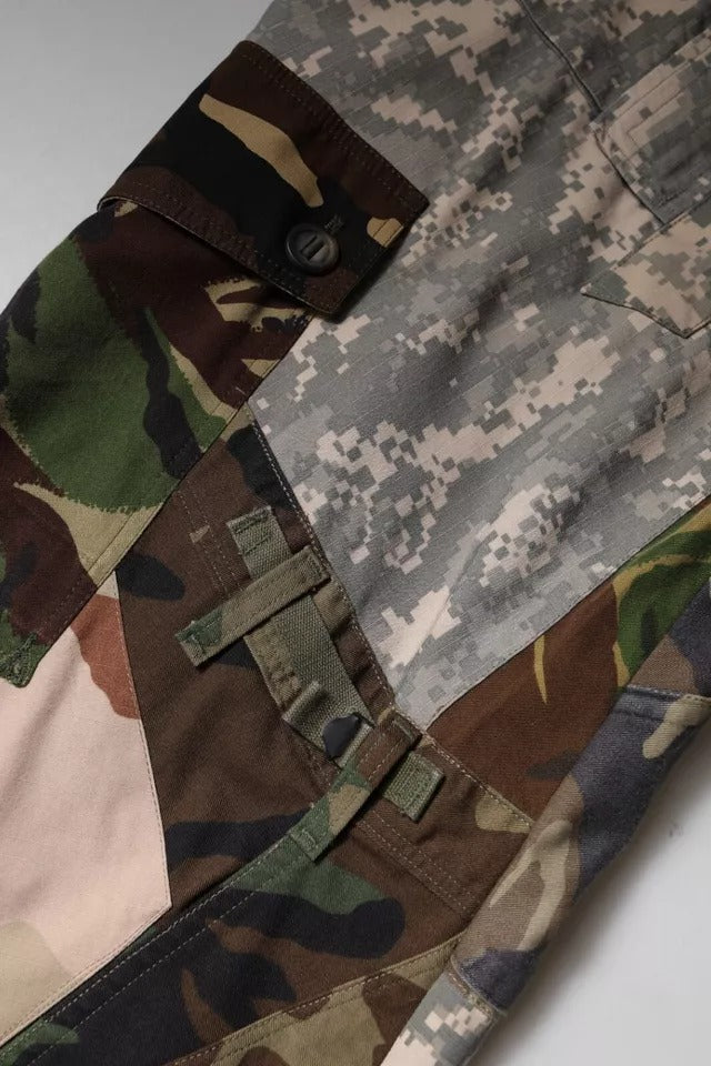Dolce & Gabbana Multicolored Patchwork Cargo Pants in Camouflage Pattern-6