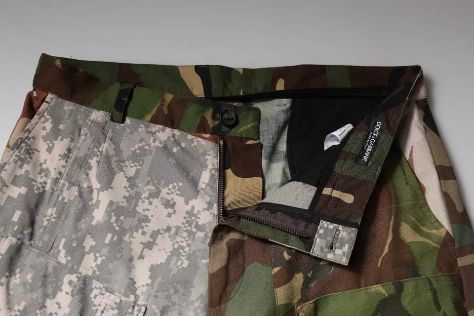 Dolce & Gabbana Multicolored Patchwork Cargo Pants in Camouflage Pattern-7
