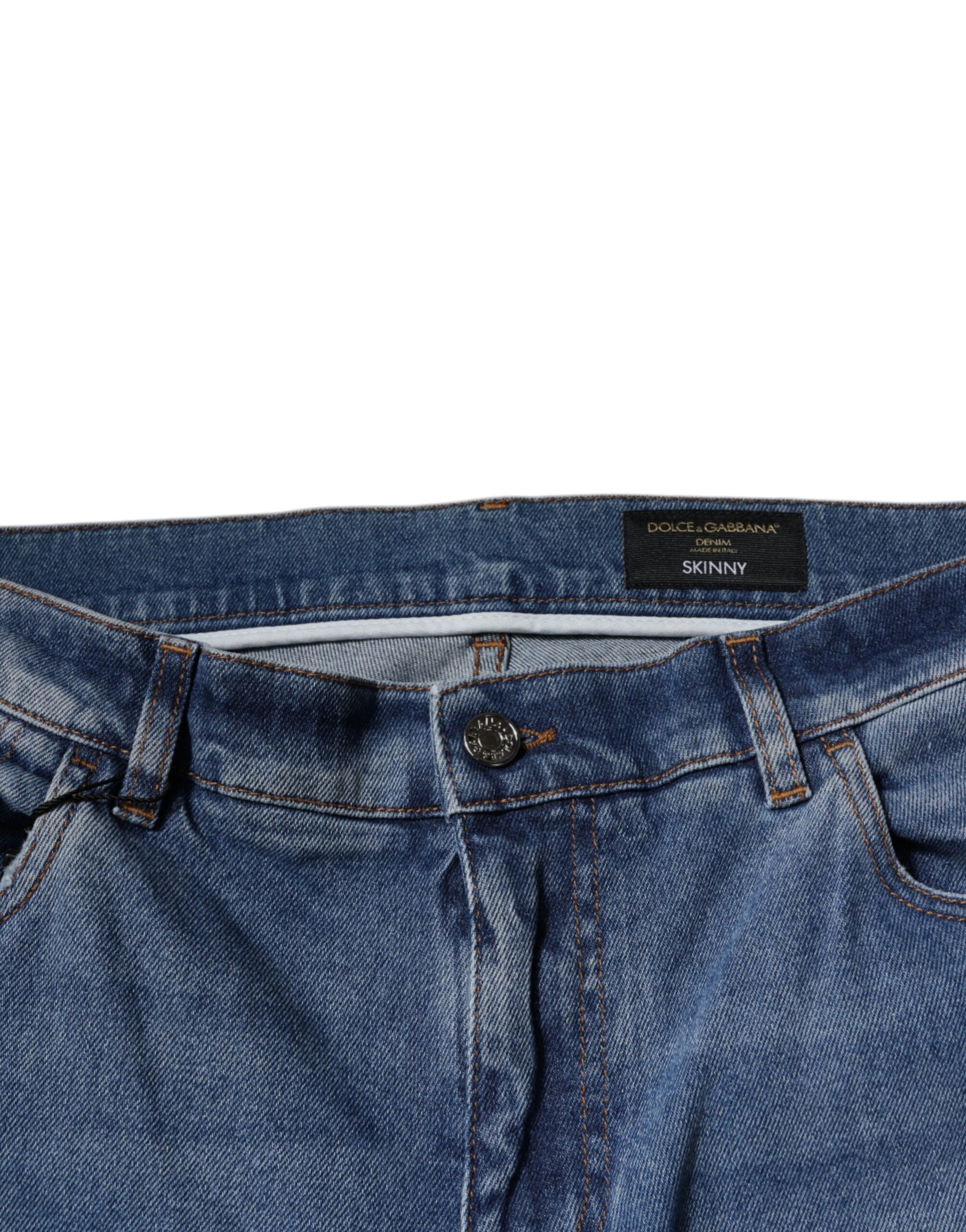 Dolce & Gabbana Light Blue Cotton Men's Skinny Denim Jeans-5
