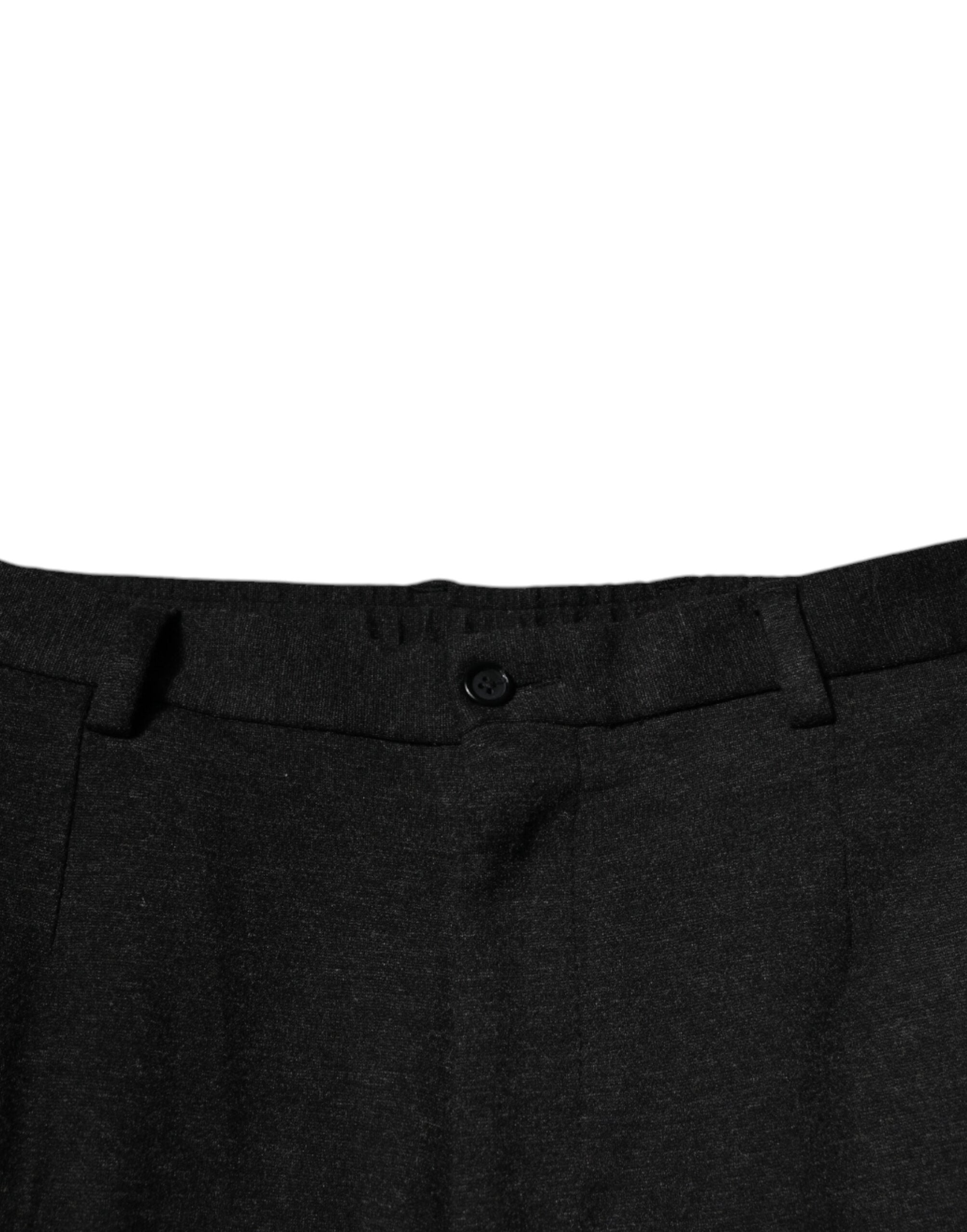Dolce & Gabbana Schwarze Viskose Cargo Herren Freizeithosen-5