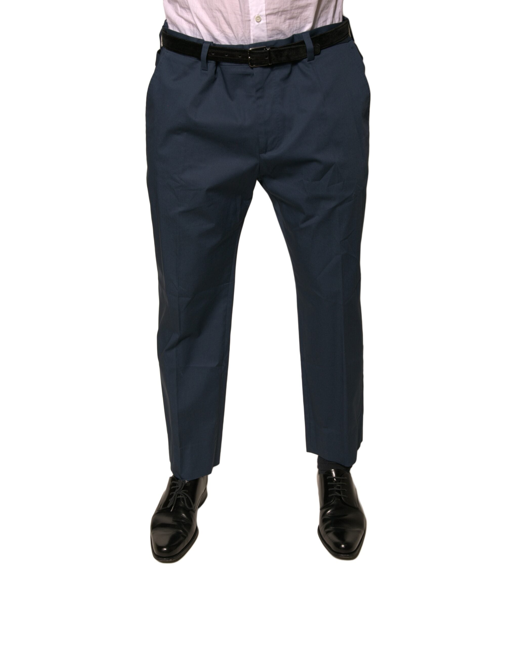 Dolce & Gabbana Blue Cotton Men's Skinny Dress Pants-2
