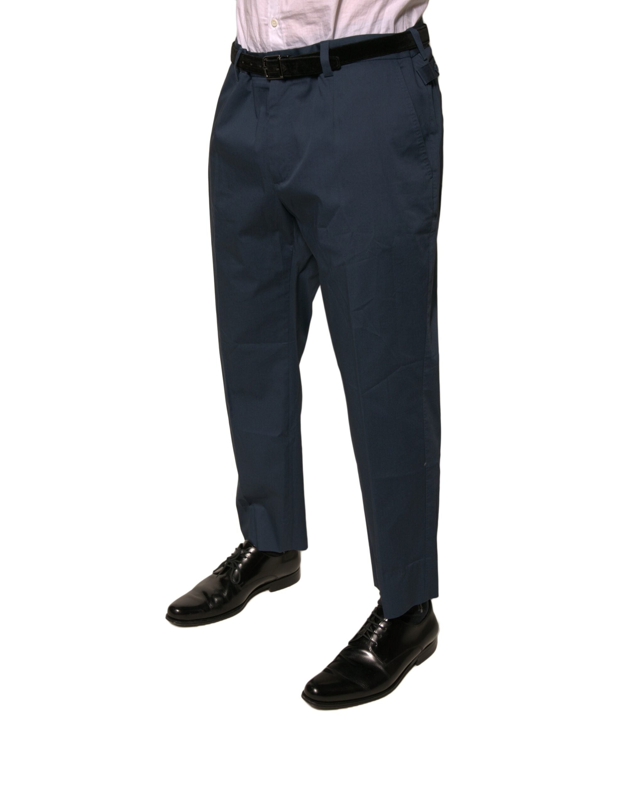 Dolce & Gabbana Blue Cotton Men's Skinny Dress Pants-3