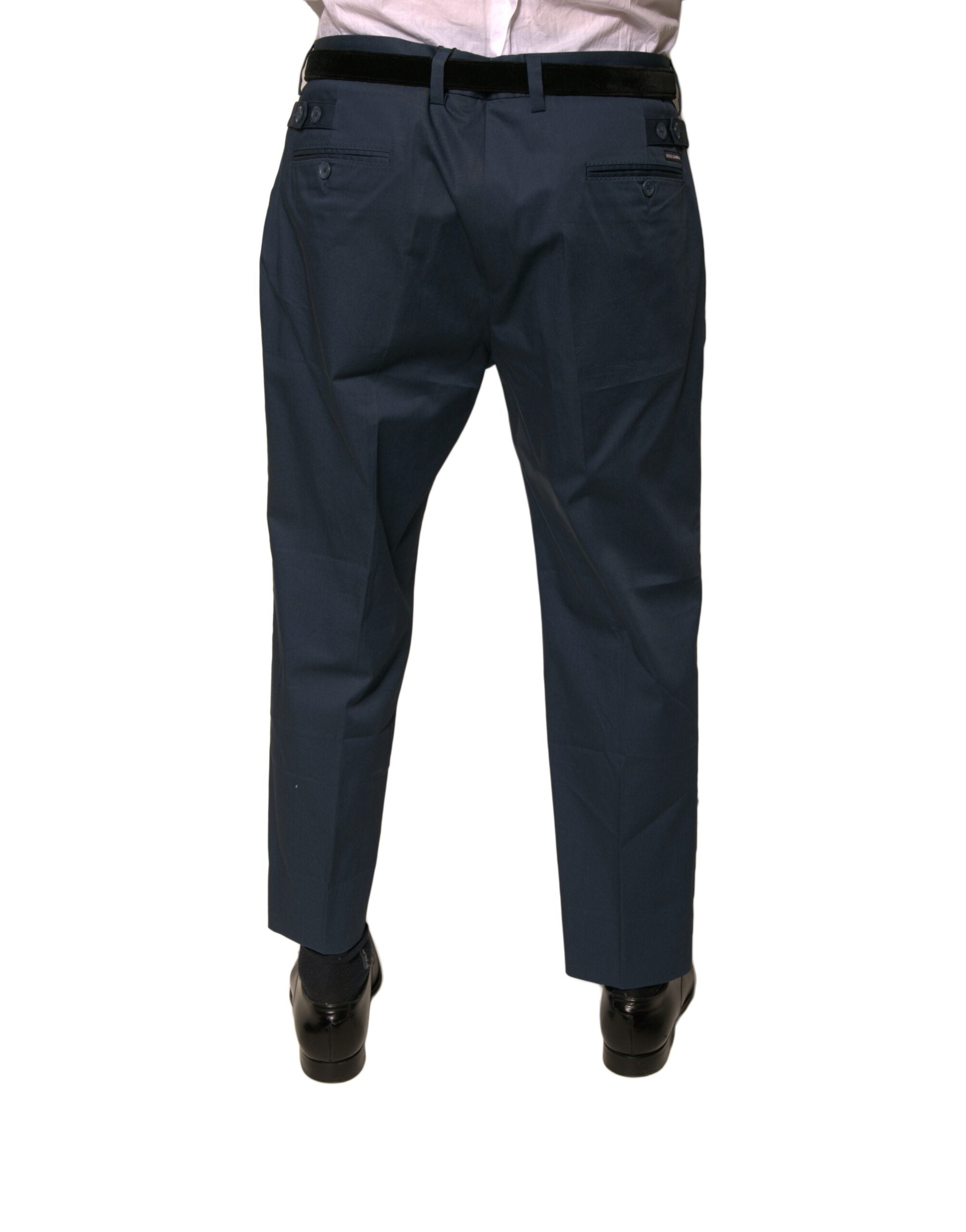Dolce & Gabbana Blue Cotton Men's Skinny Dress Pants-4