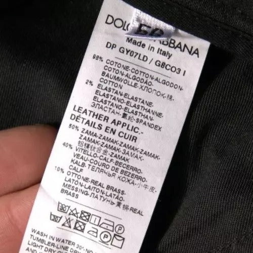 Vaqueros ajustados de algodón con logo roto en negro de Dolce & Gabbana-6