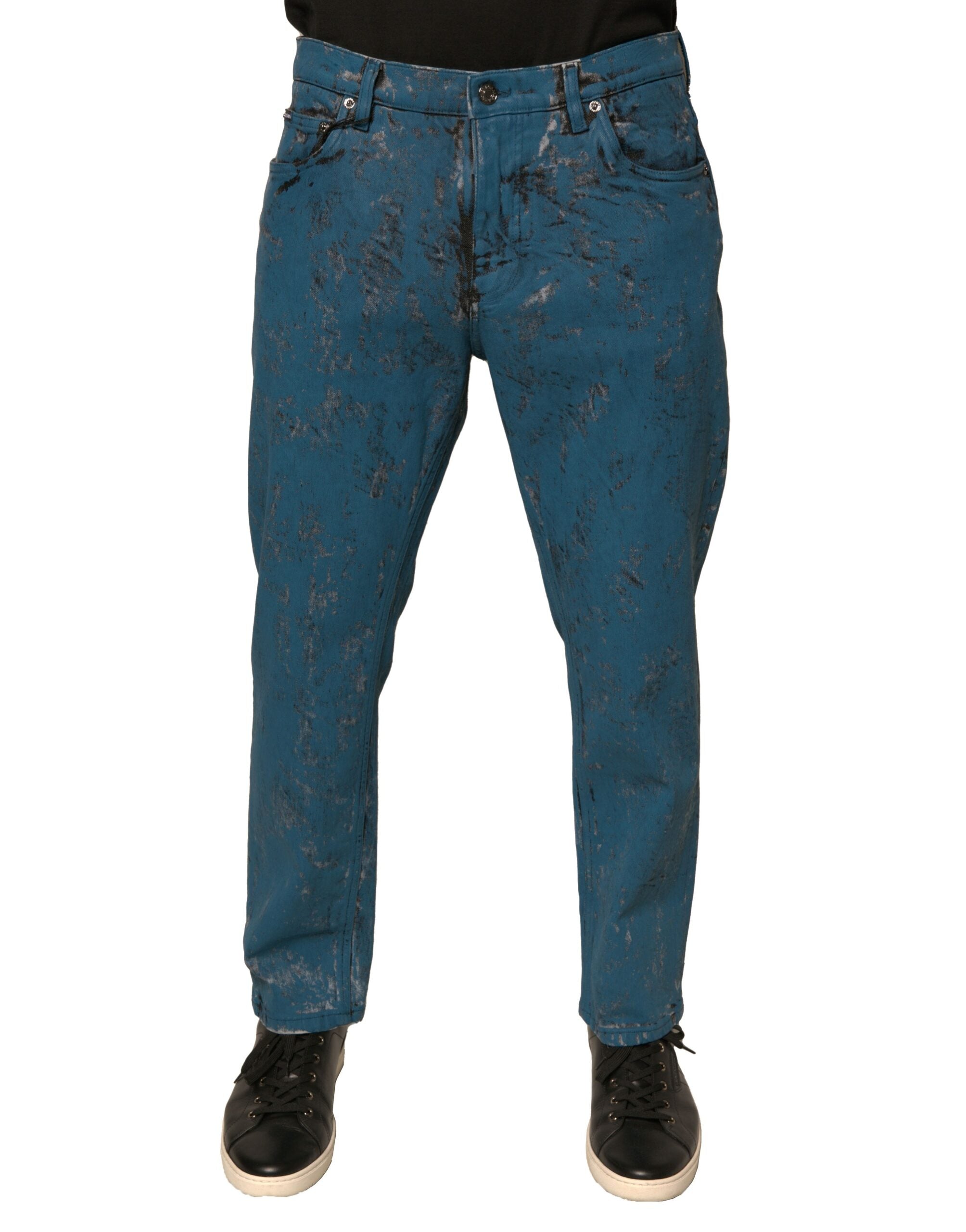 Dolce & Gabbana Blue Logo Cotton Stretch Skinny Denim Jeans-2