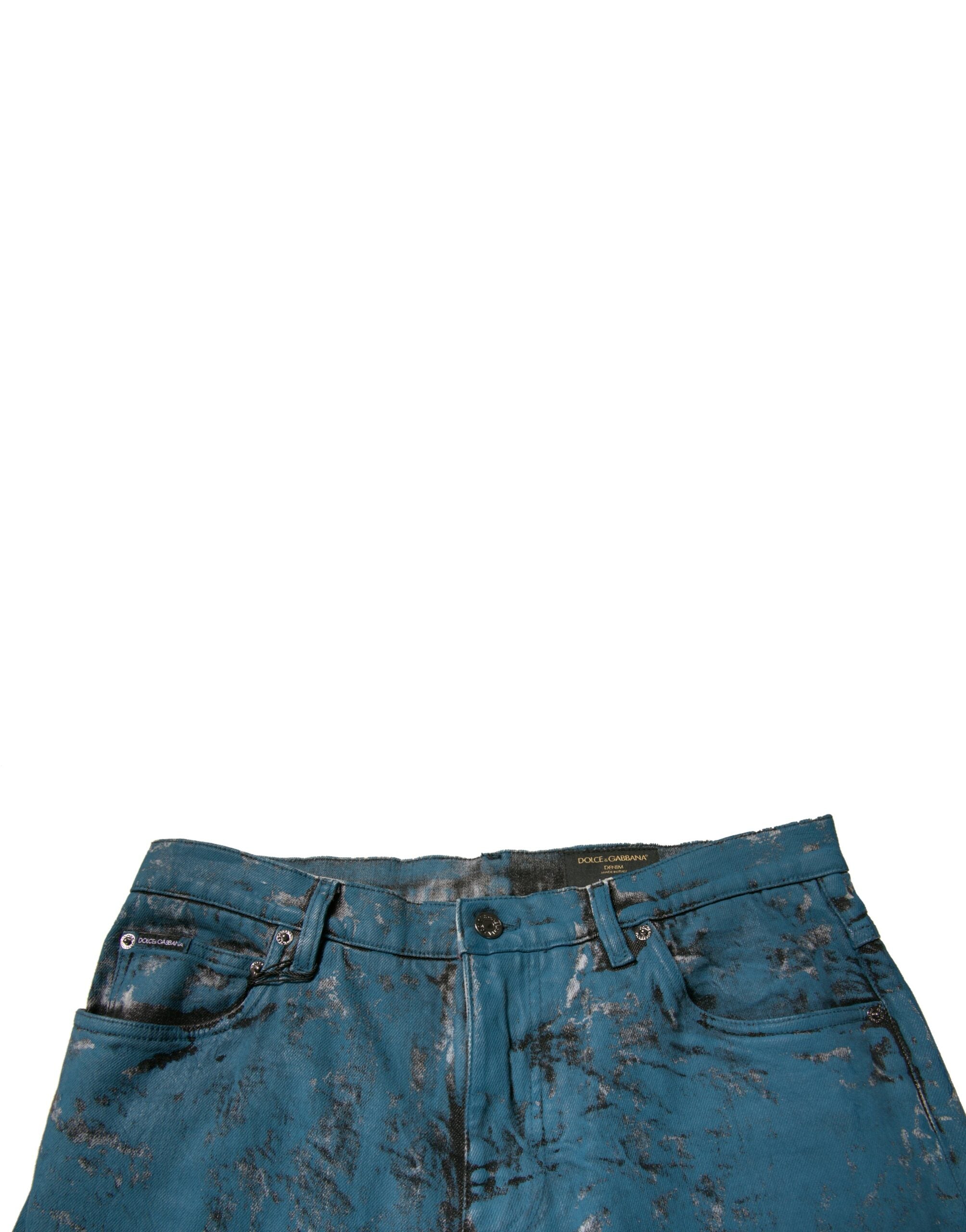 Dolce & Gabbana Blue Logo Cotton Stretch Skinny Denim Jeans-5