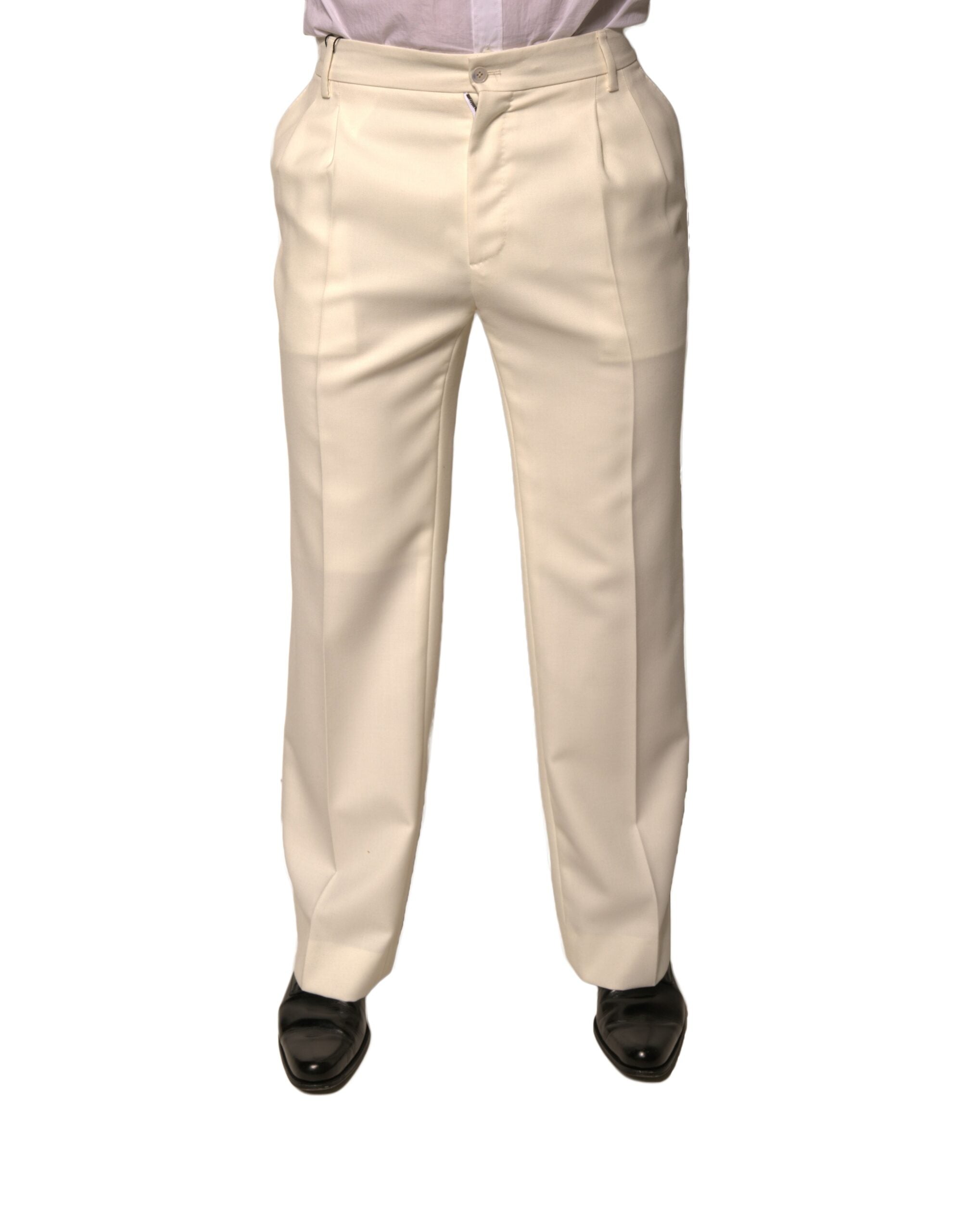 Dolce & Gabbana Off White Straight Dress Pants-2