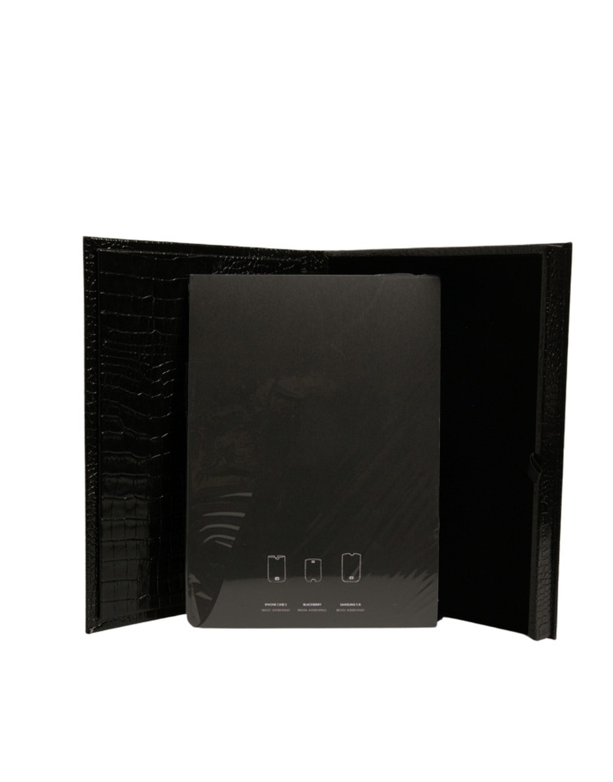 Dolce & Gabbana Elegant Black Leather Logo Plaque Holder Catalog Case-6