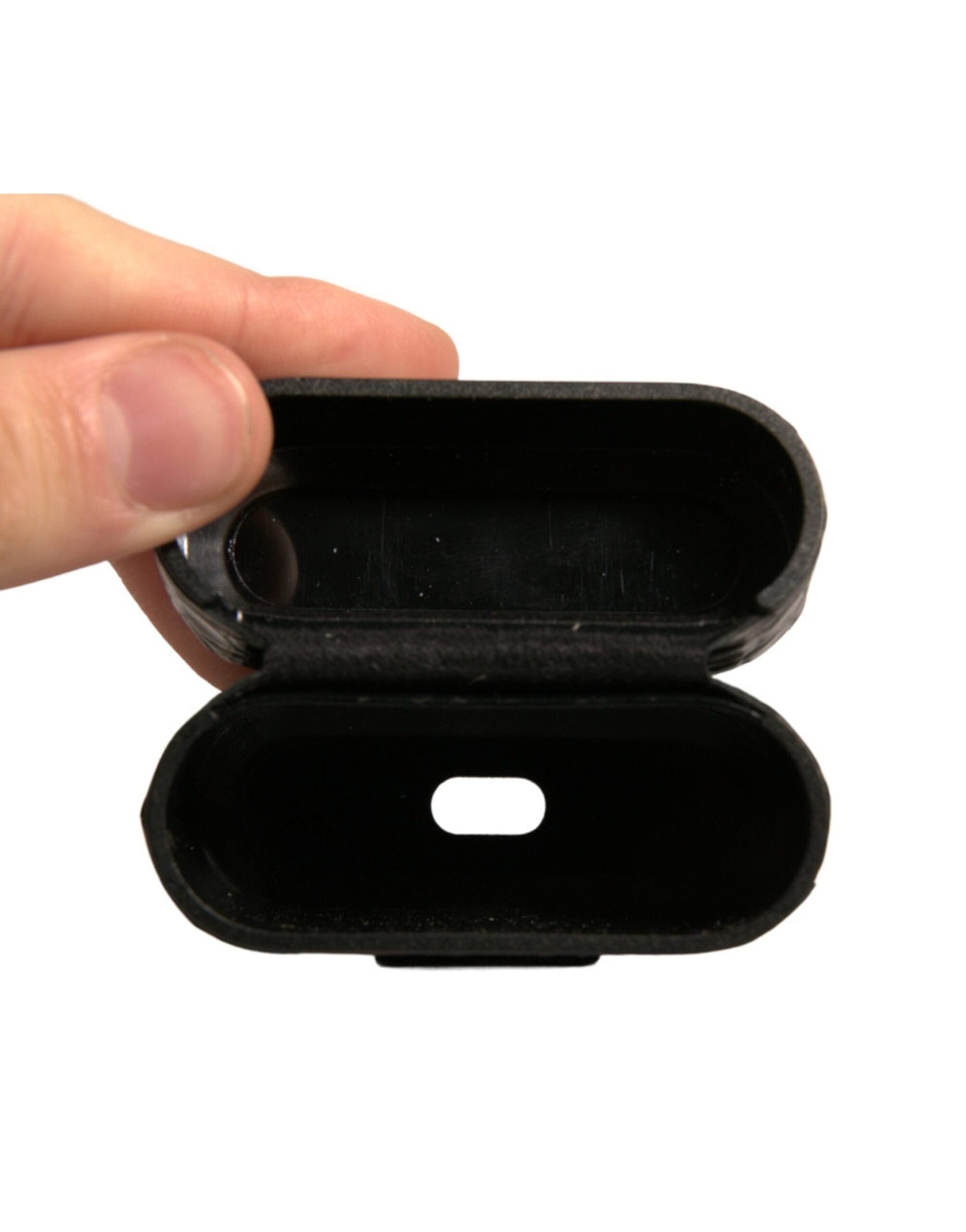 Estuche para AirPods con placa metálica y logotipo de Dolce & Gabbana en cuero negro-6
