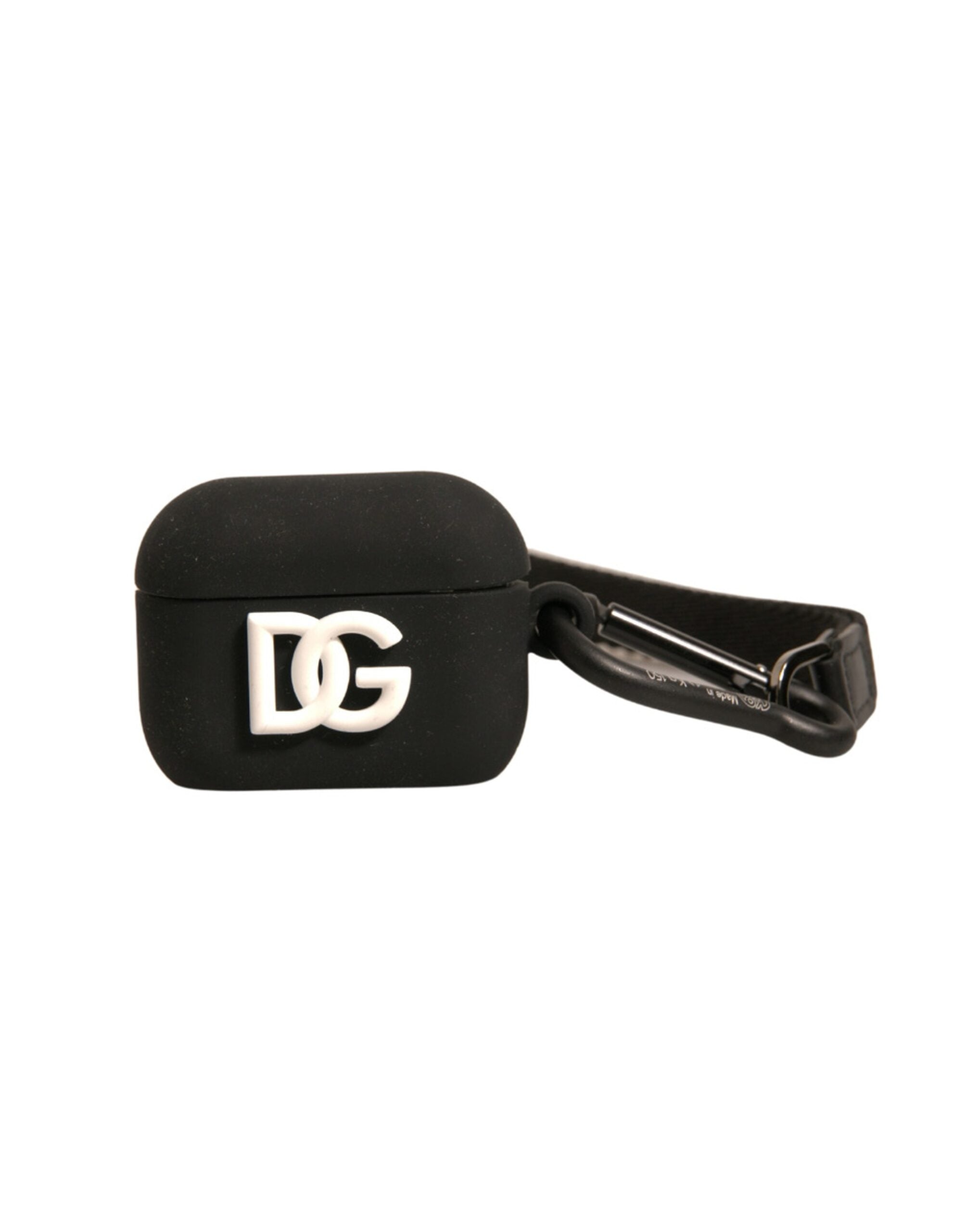 Estuche de silicona negra con el logotipo en relieve de Dolce & Gabbana para AirPods-1