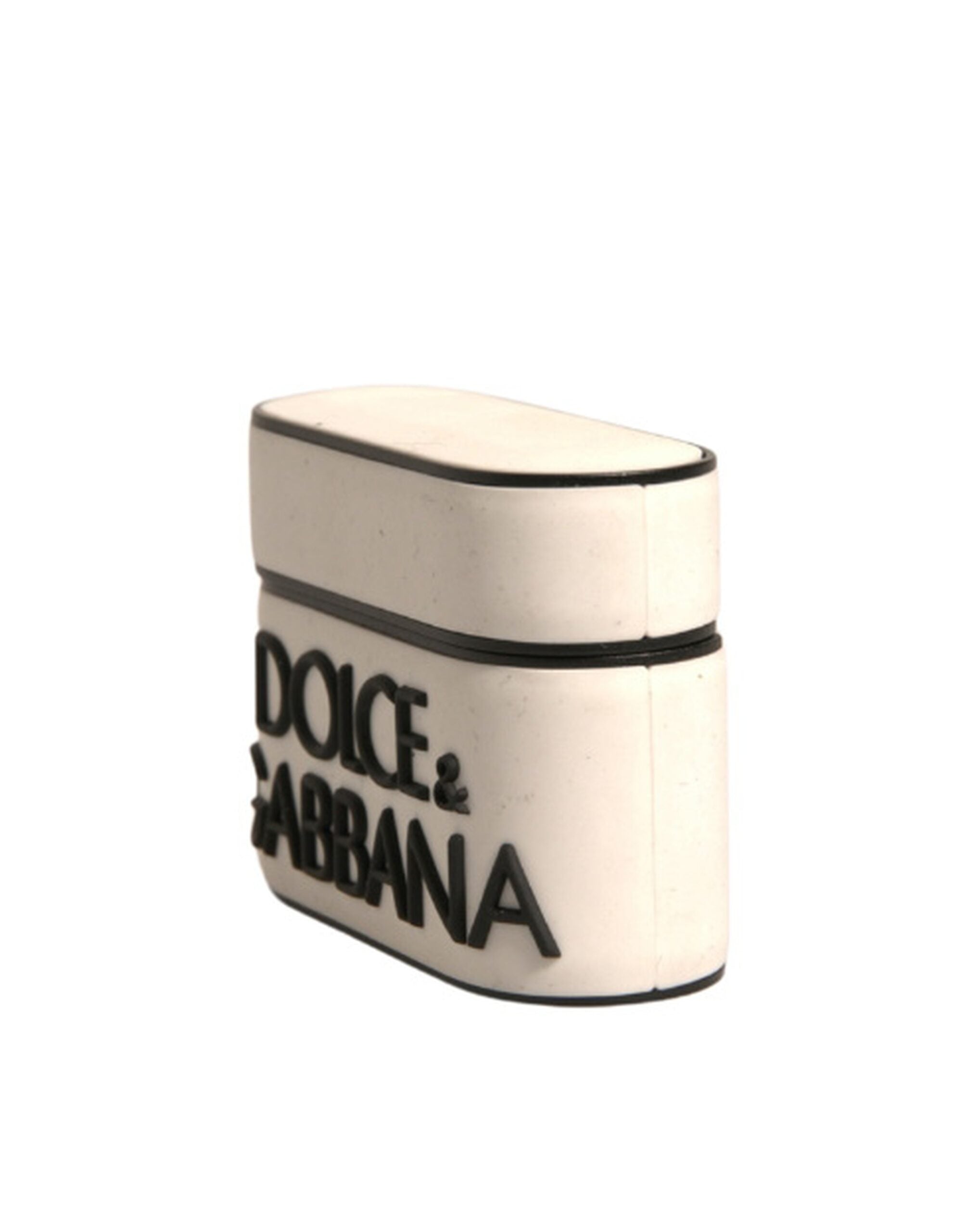 Dolce & Gabbana White PVC Embossed Logo Plaque Holder AirPods Case-3