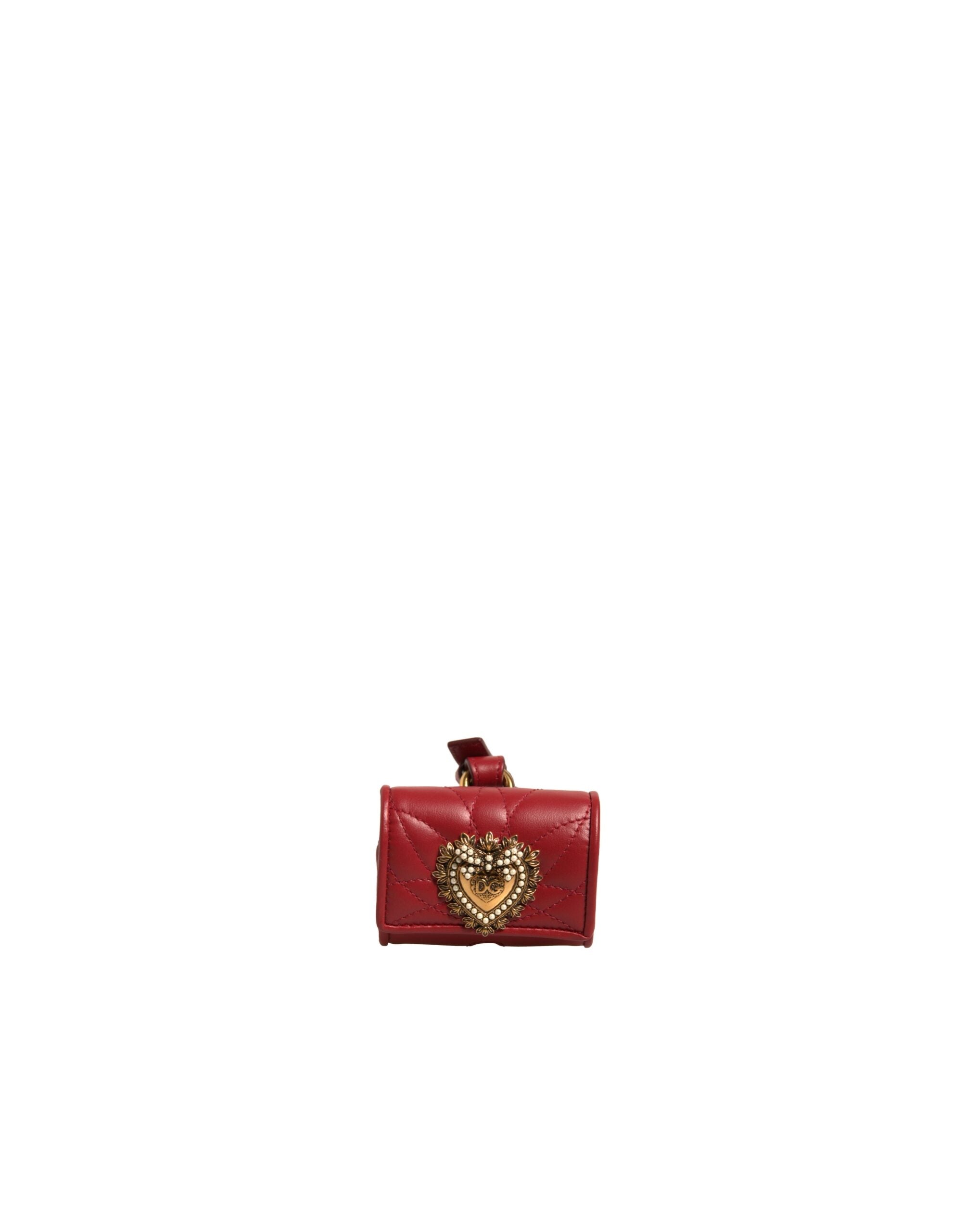 Dolce & Gabbana Schwarzes Leder Devotion Heart Strap Airpod Case-2