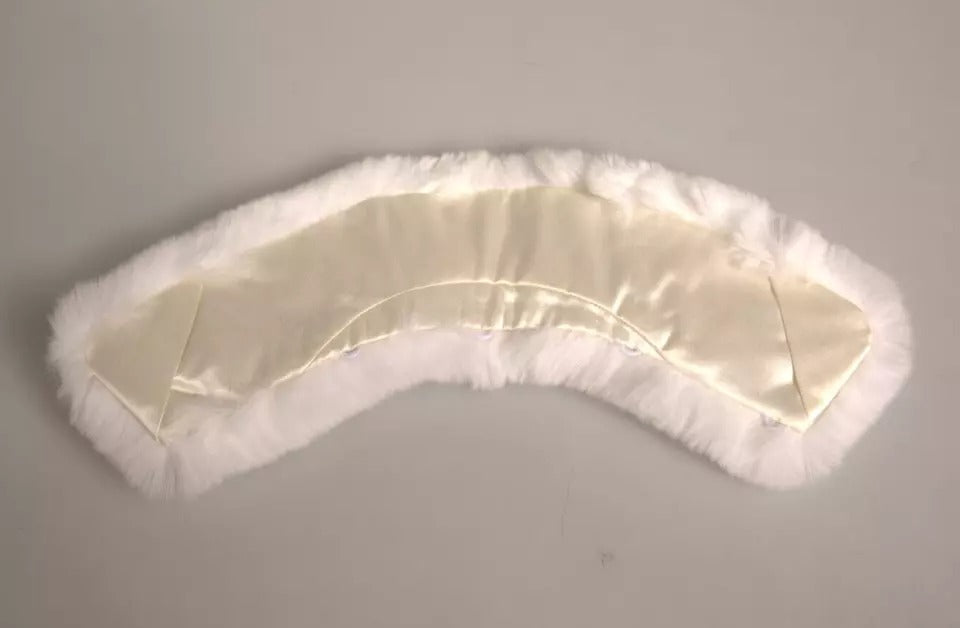 Bufanda cruzada con cuello de piel blanca de Dolce & Gabbana-3