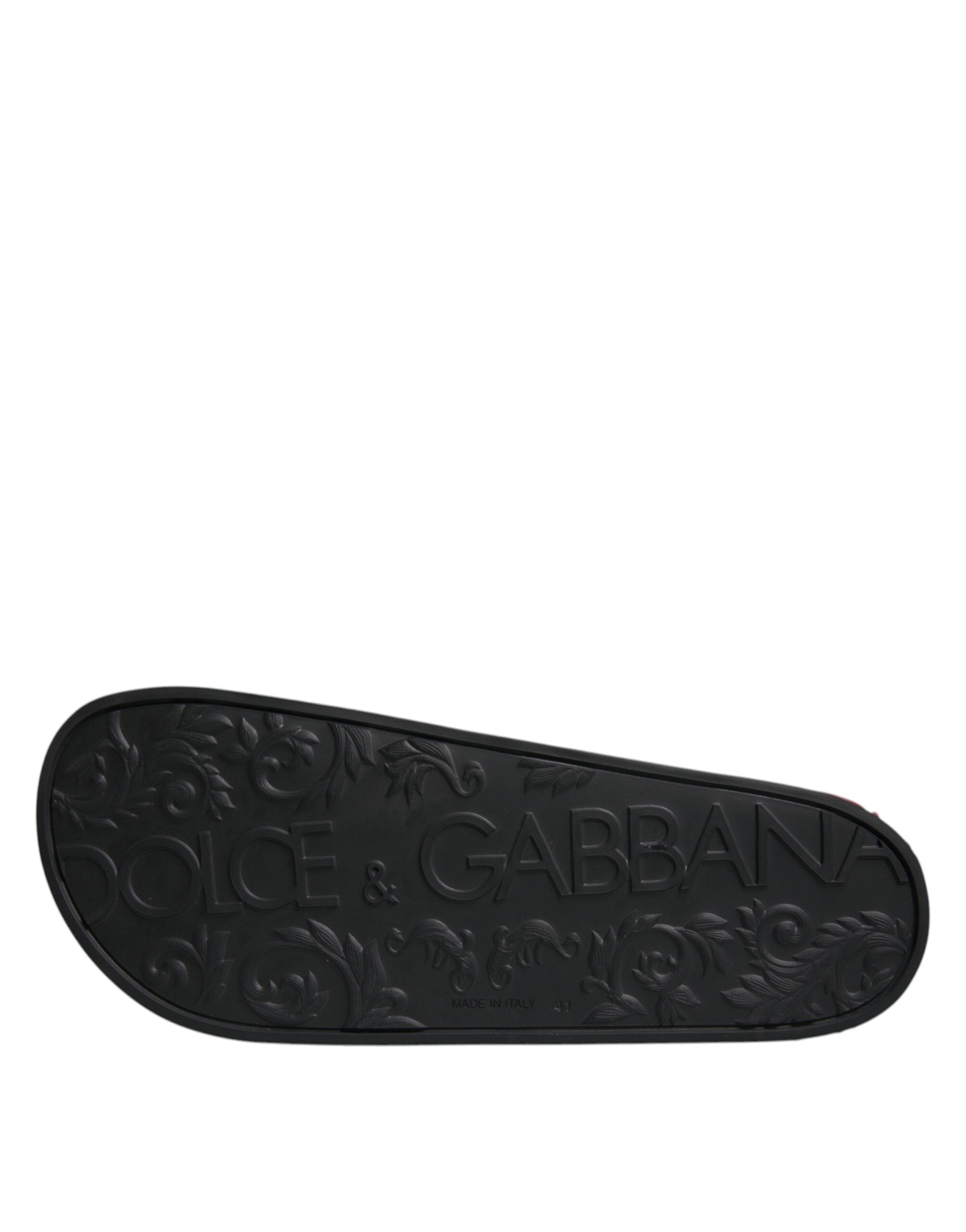 Dolce & Gabbana Black Leather Mules Sandals Beachwear Shoes-7
