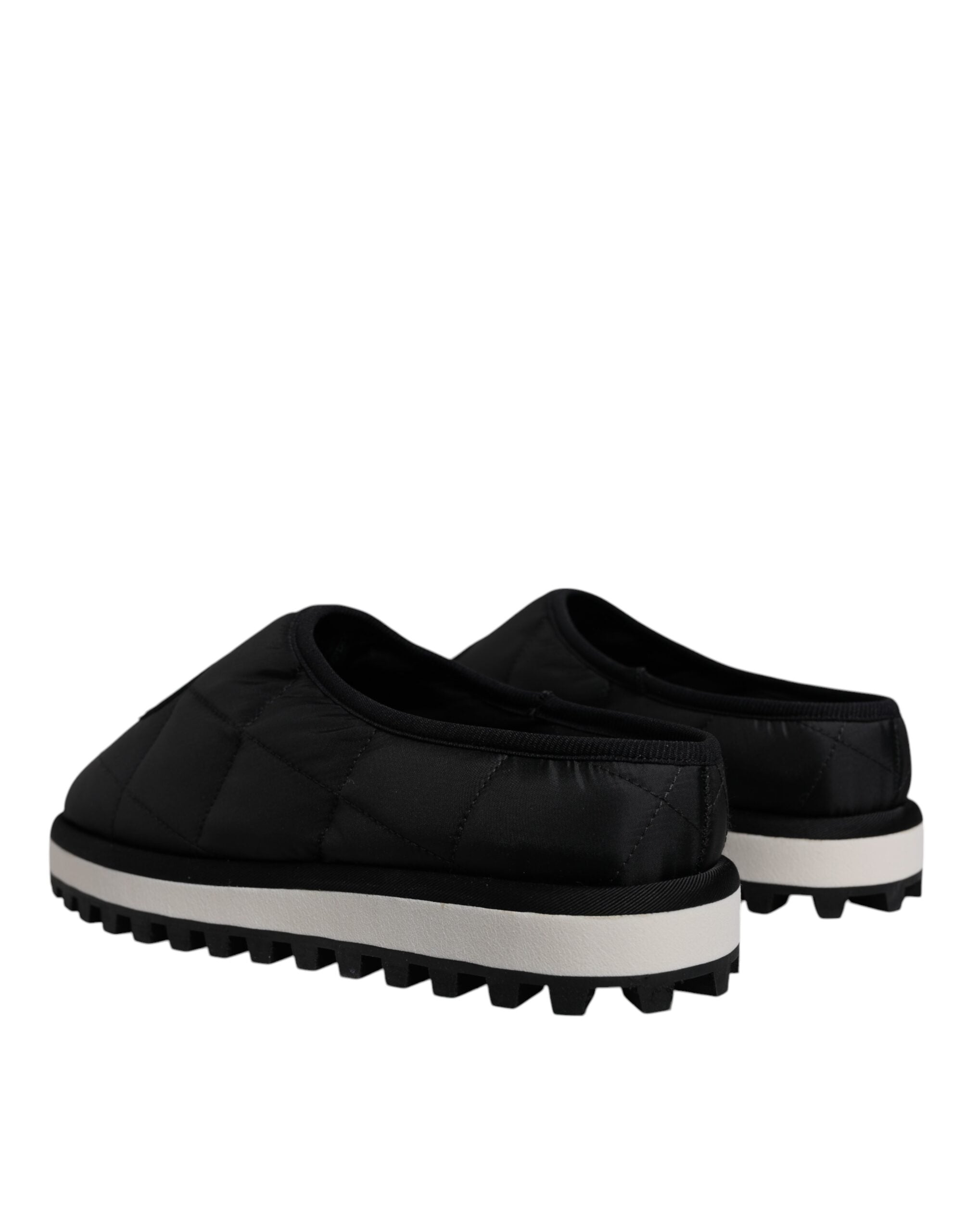 Sandalias Dolce & Gabbana de nailon negro acolchado con parche del logotipo-4