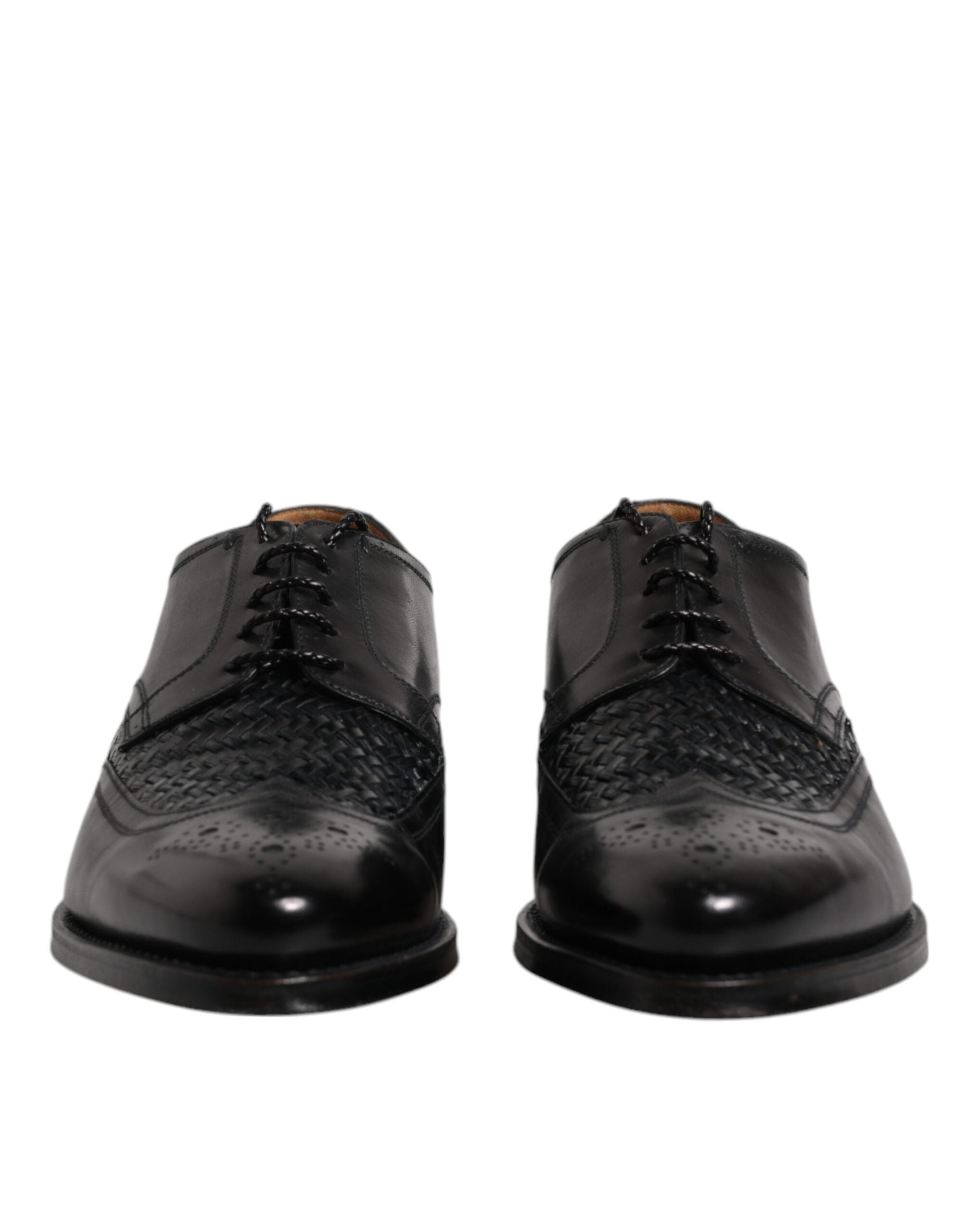 Dolce & Gabbana Black Leather Derby Wingtip Lace Up Formal Dress Shoes-2